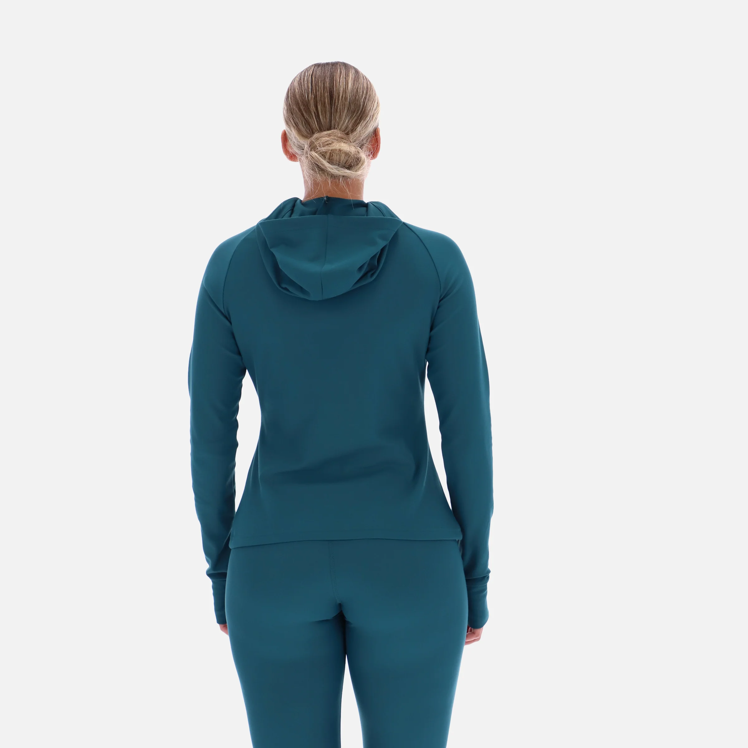 Ls 1/4 Hooded Zip Top Retro Teal - Image 4