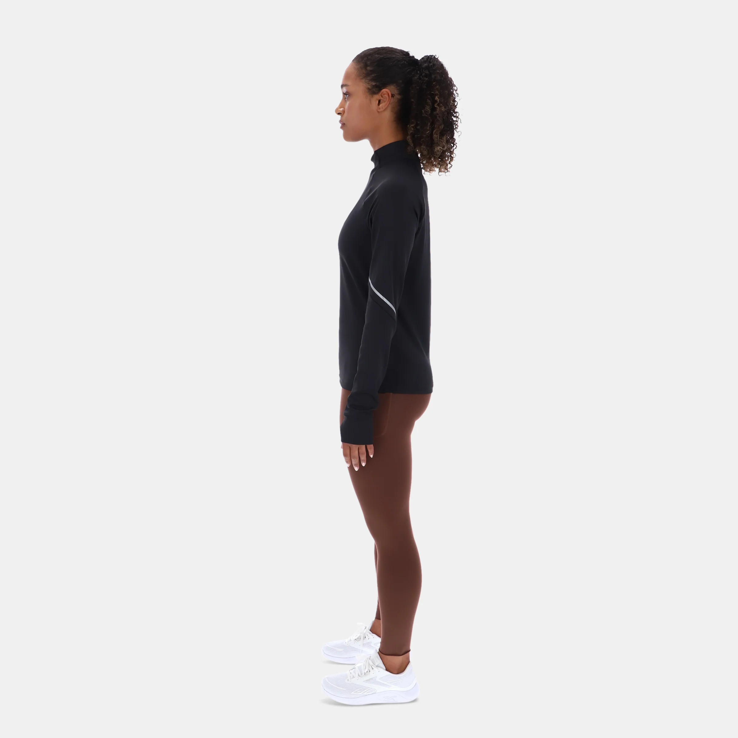Long Sleeve Mock Neck Top Black - Image 4