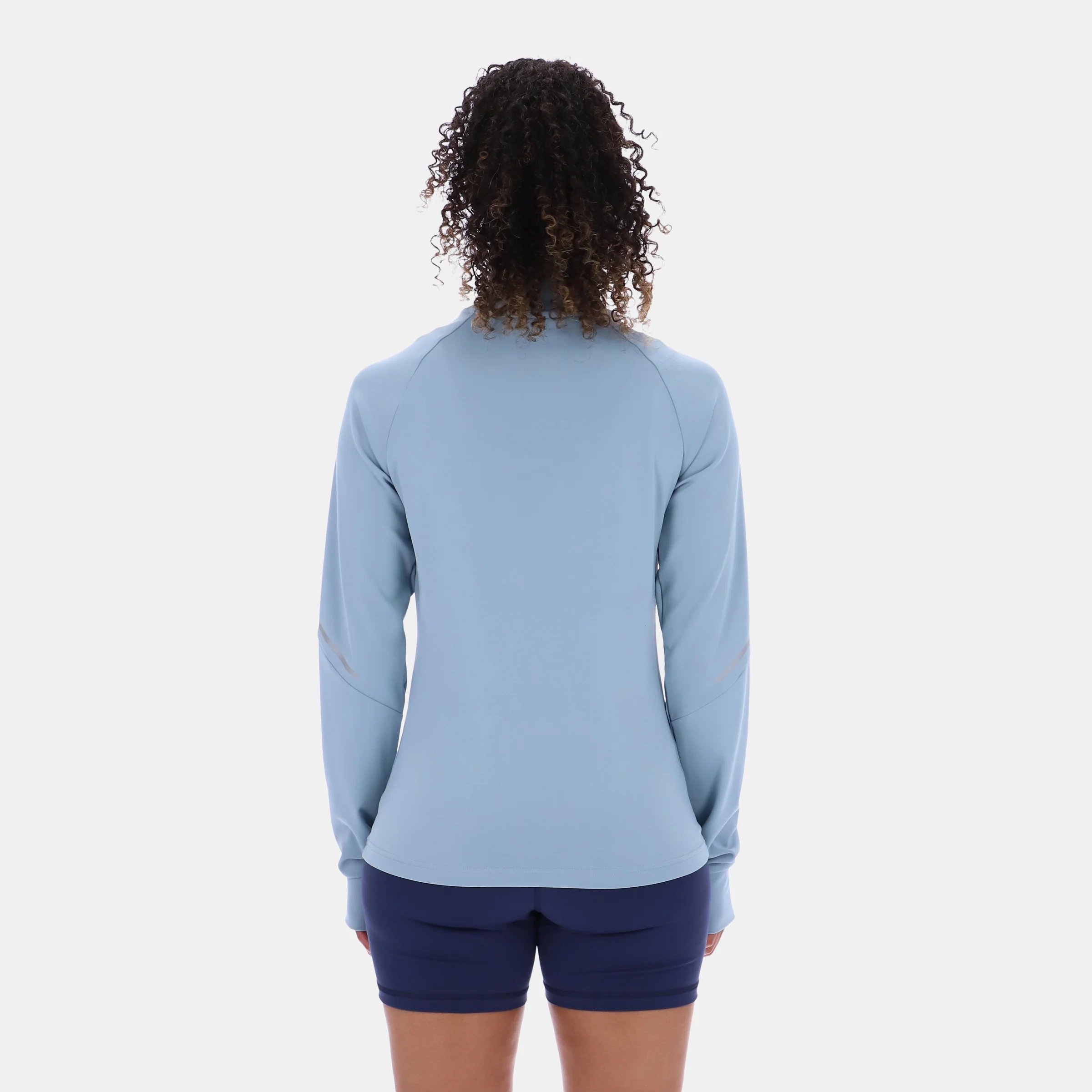 Long Sleeve Mock Neck Top Leisure Blue - Image 3