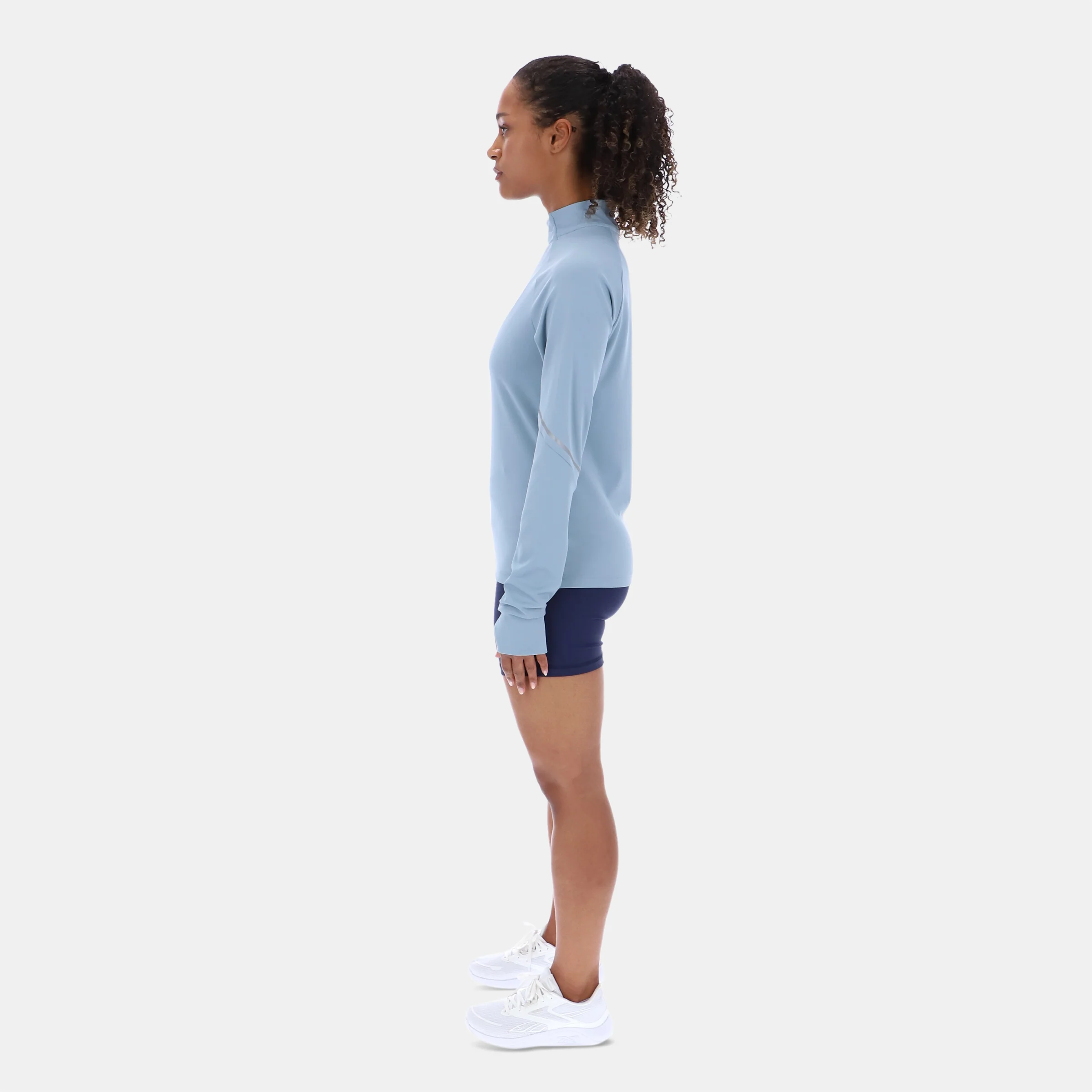 Long Sleeve Mock Neck Top Leisure Blue - Image 4