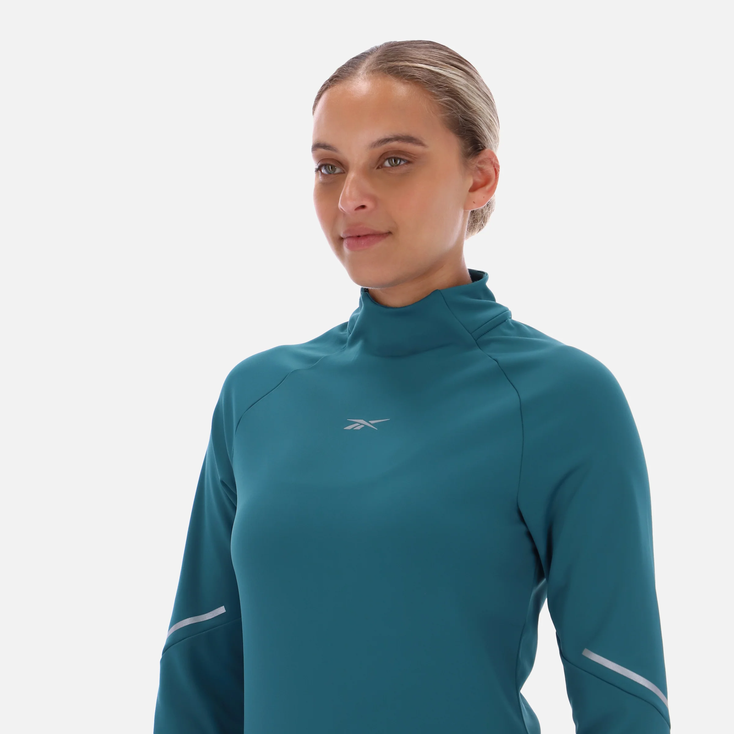Ls Mock Neck Top Retro Teal - Image 2