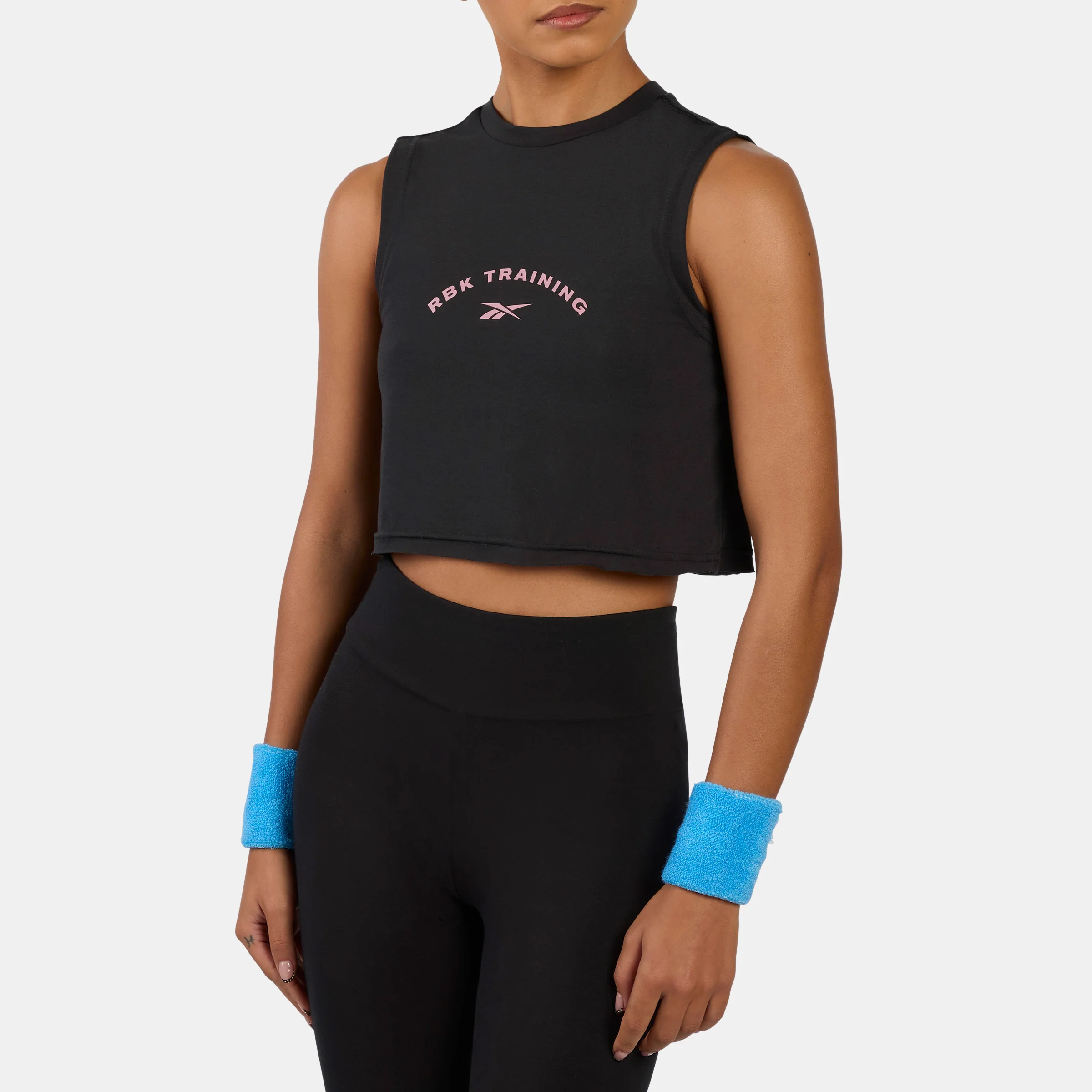 Lux Cropped Graphic Tank Black