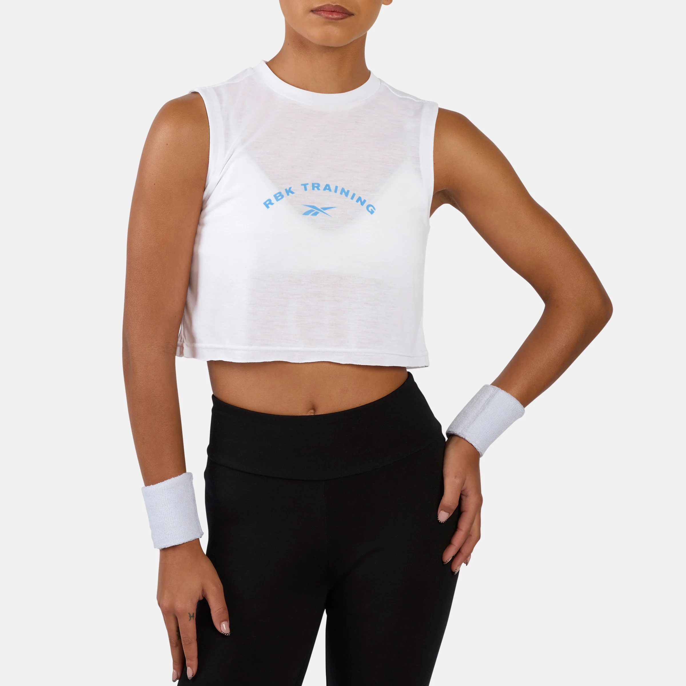 Lux Cropped Graphic Tank White