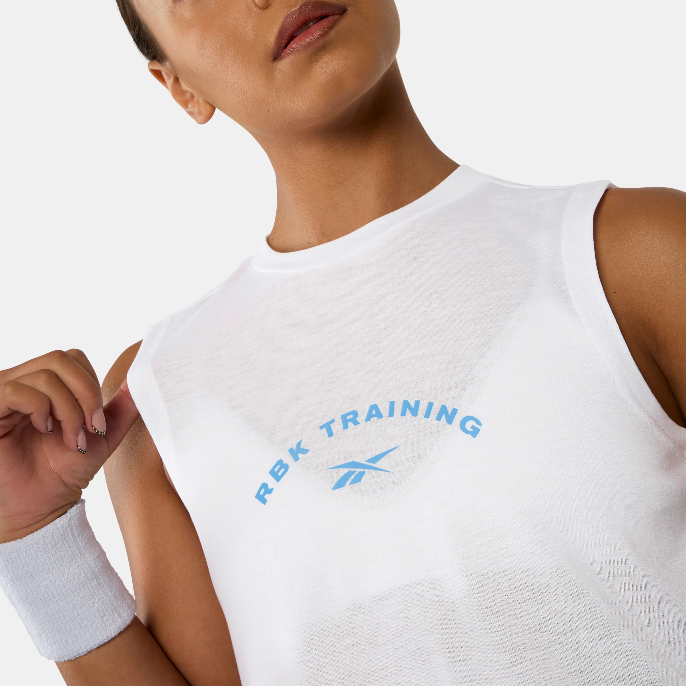 Lux Cropped Graphic Tank White - Image 4