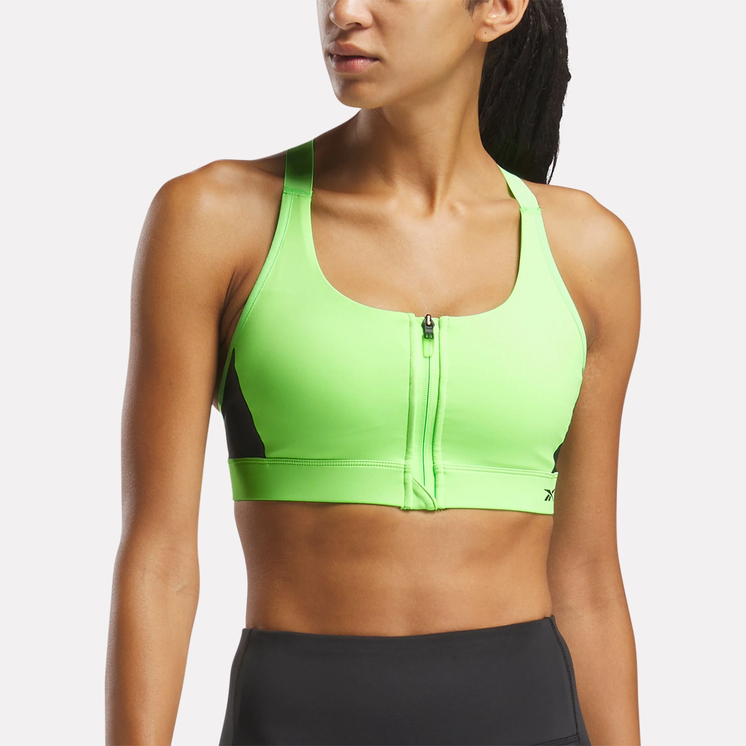 Lux Front-Zip High Impact Bra Solar Lime