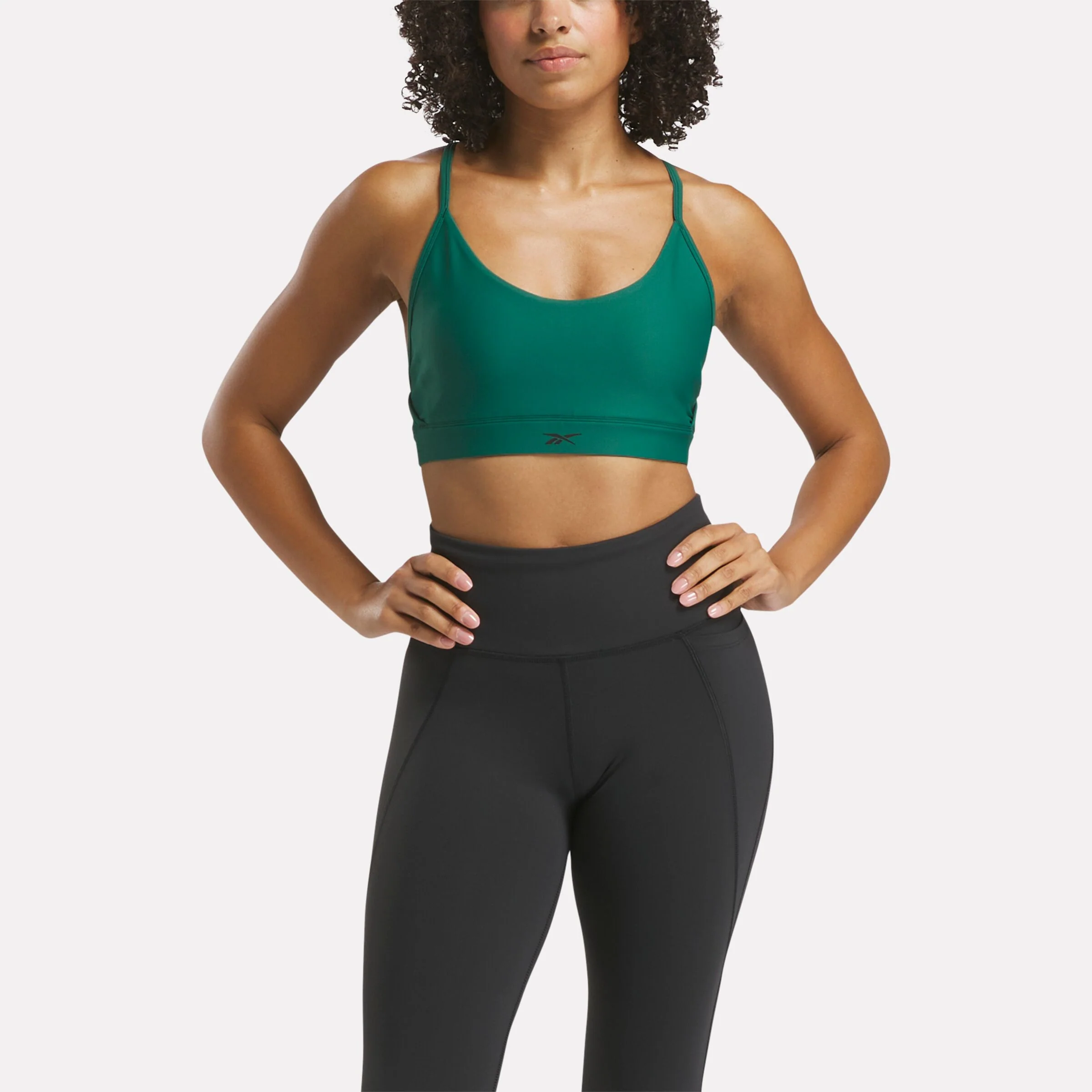 Lux Strappy Sports Bra Collegiate Green