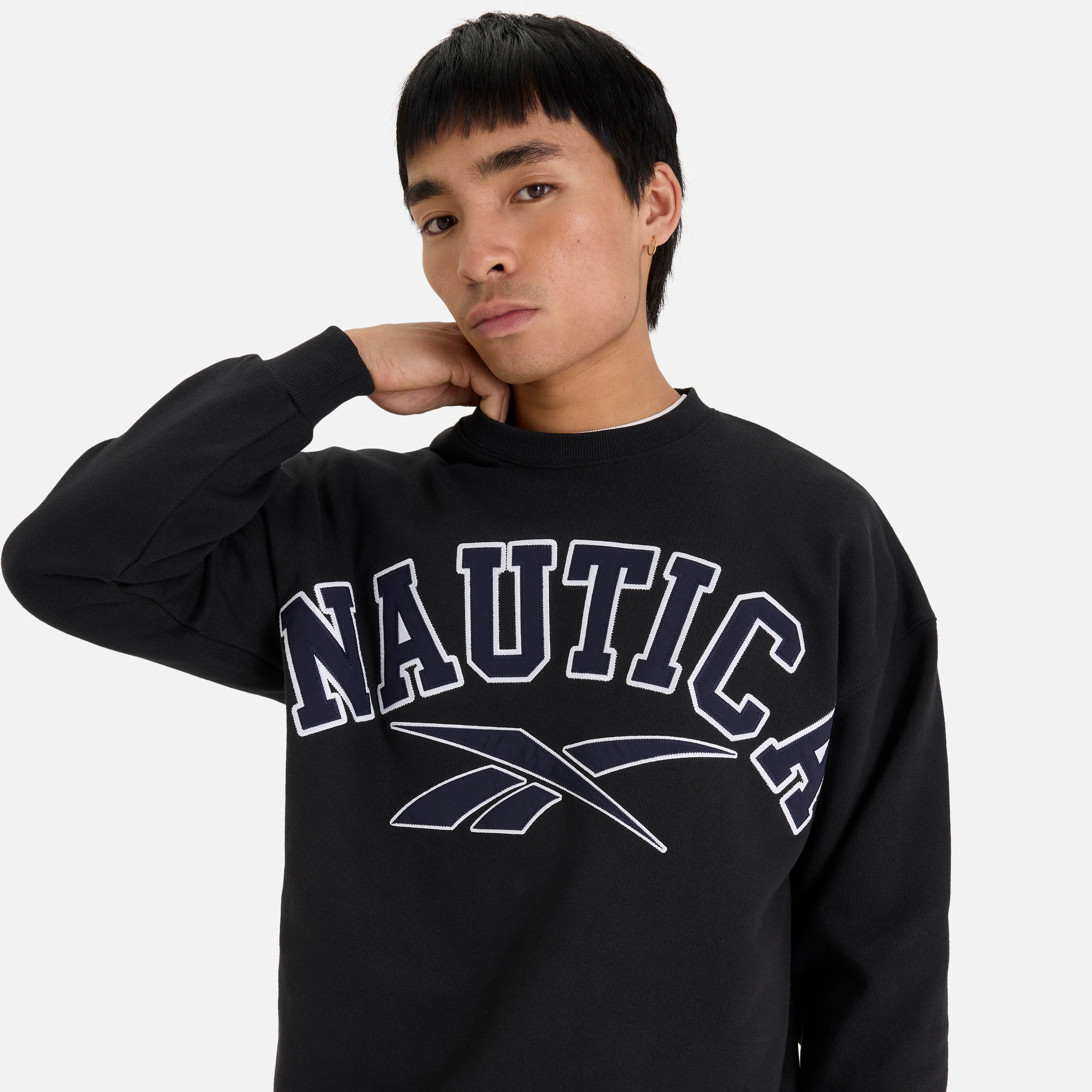 Reebok X Nautica Japan Heavyweight Crew Sweatshirt Black - Image 5