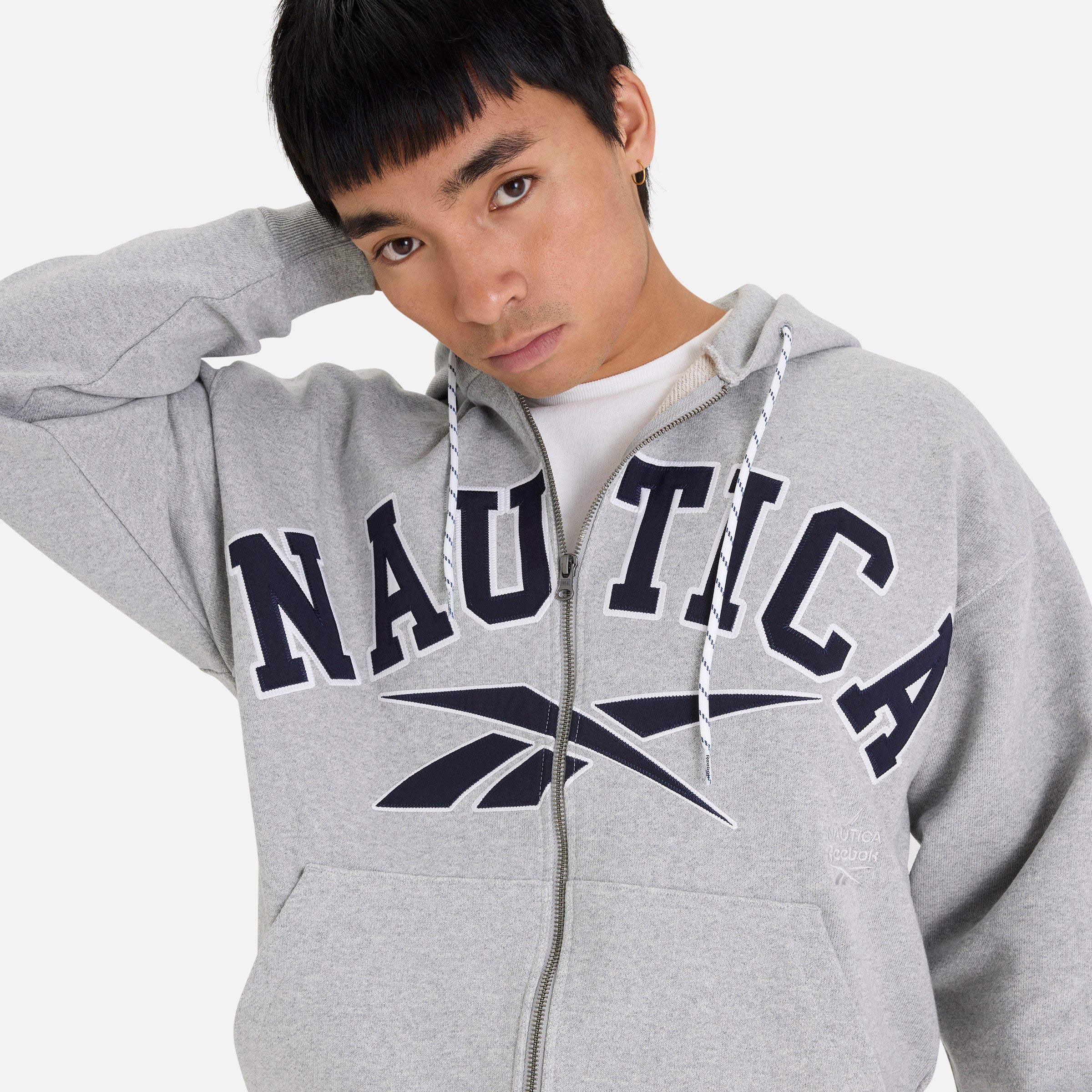 Reebok X Nautica Japan Heavyweight Hoodie Grey - Image 6