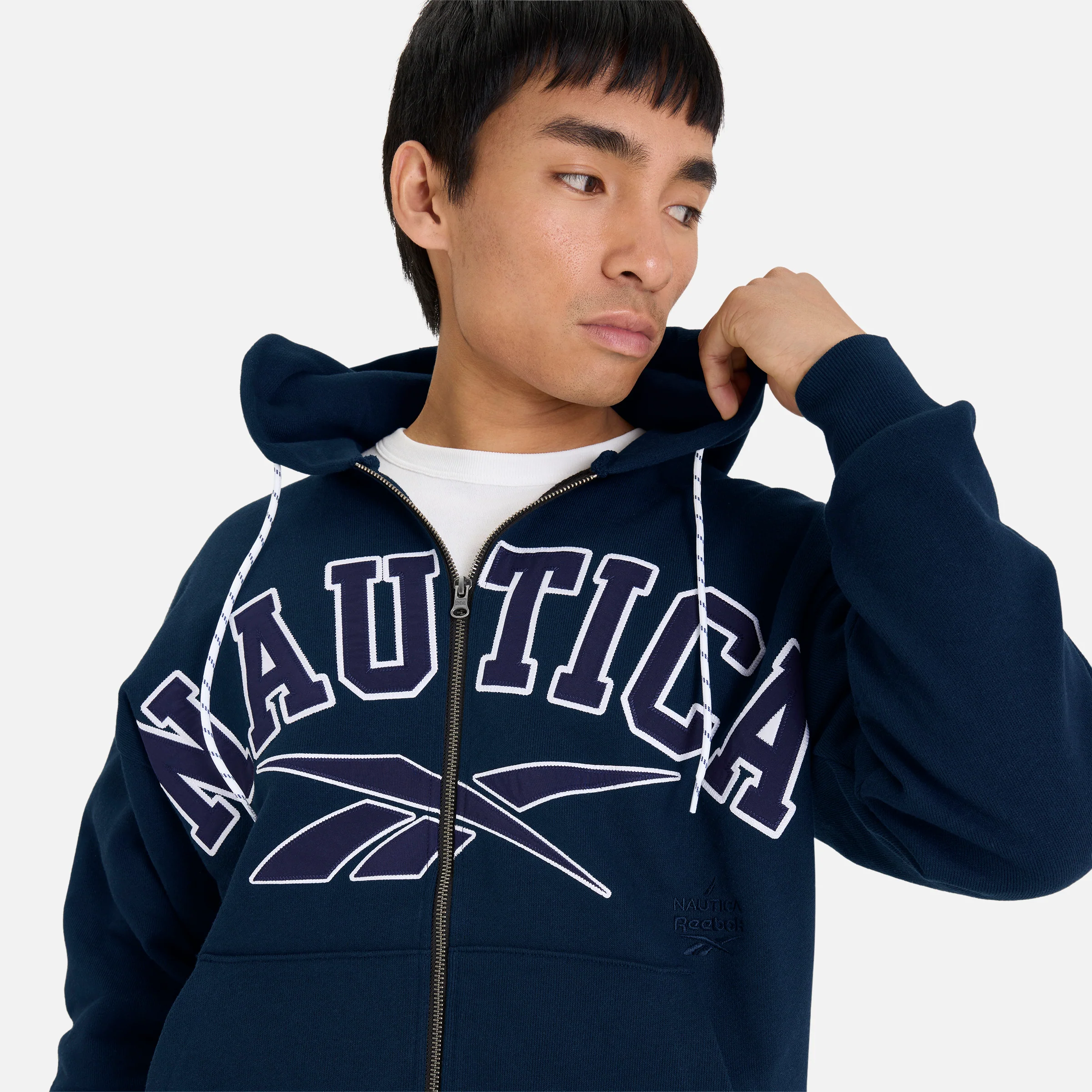 Reebok X Nautica Japan Heavyweight Hoodie Navy - Image 5