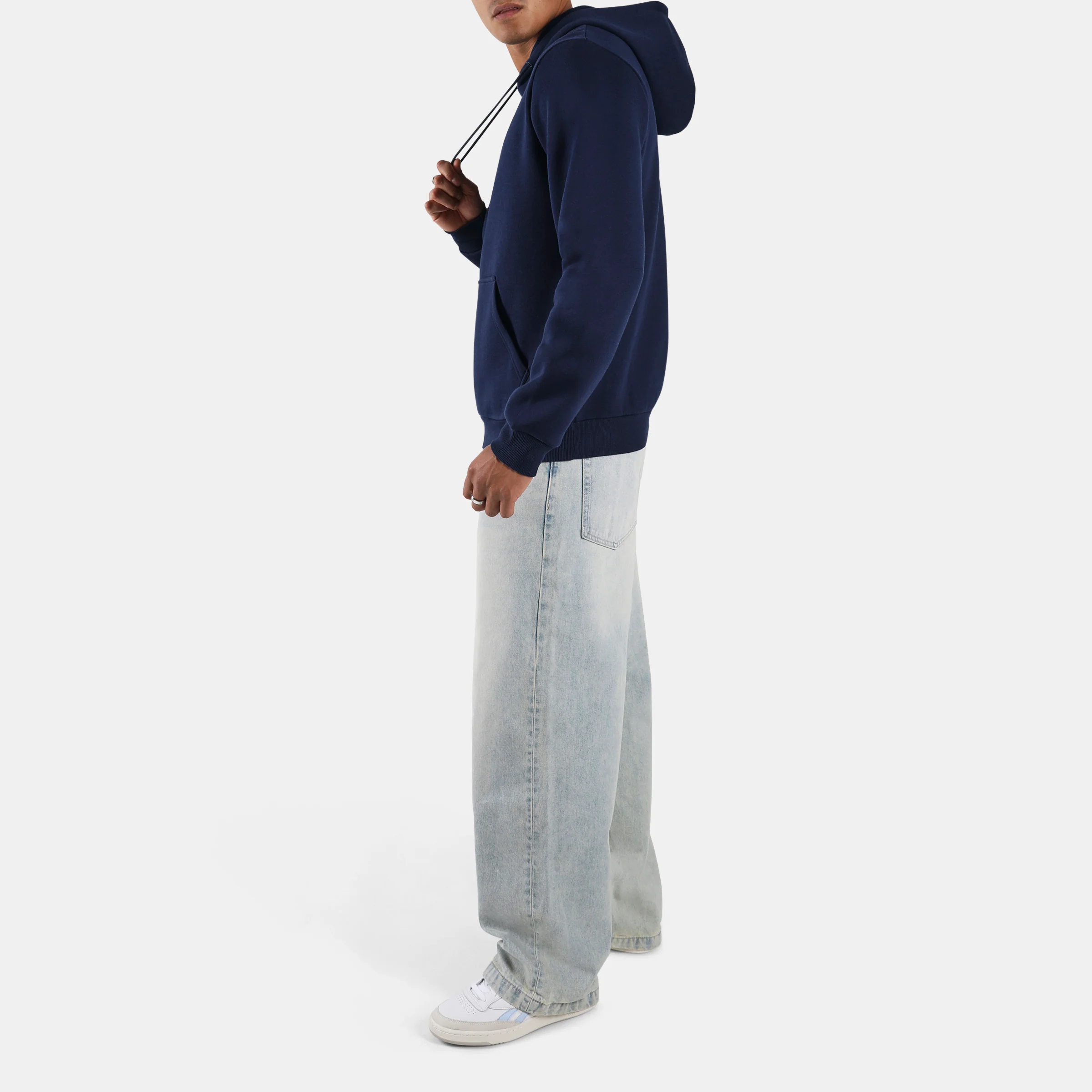 Noah Small Logo Hoody Vector Navy - Image 2