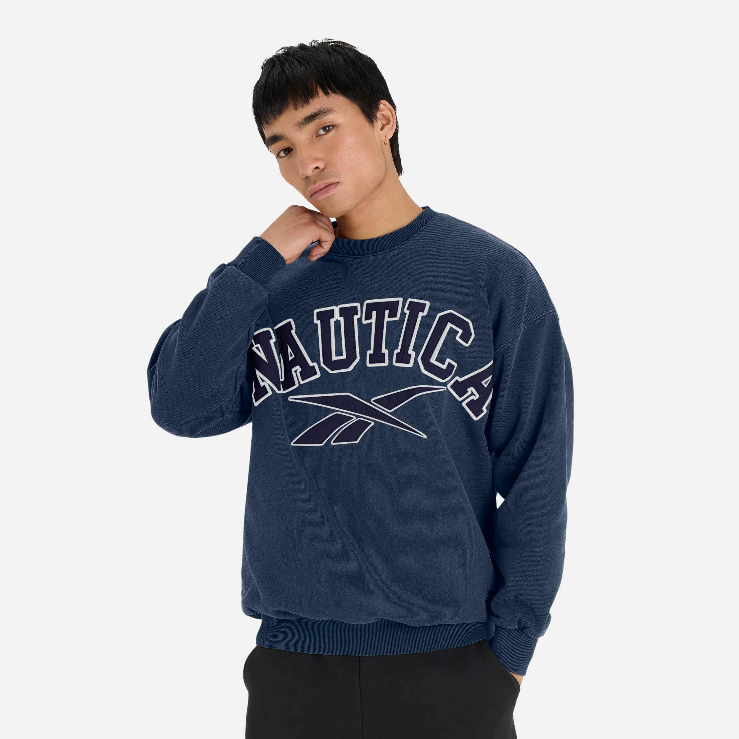 Reebok X Nautica Japan Heavyweight Pigment Dyed Sweatshirt Navy - Image 2