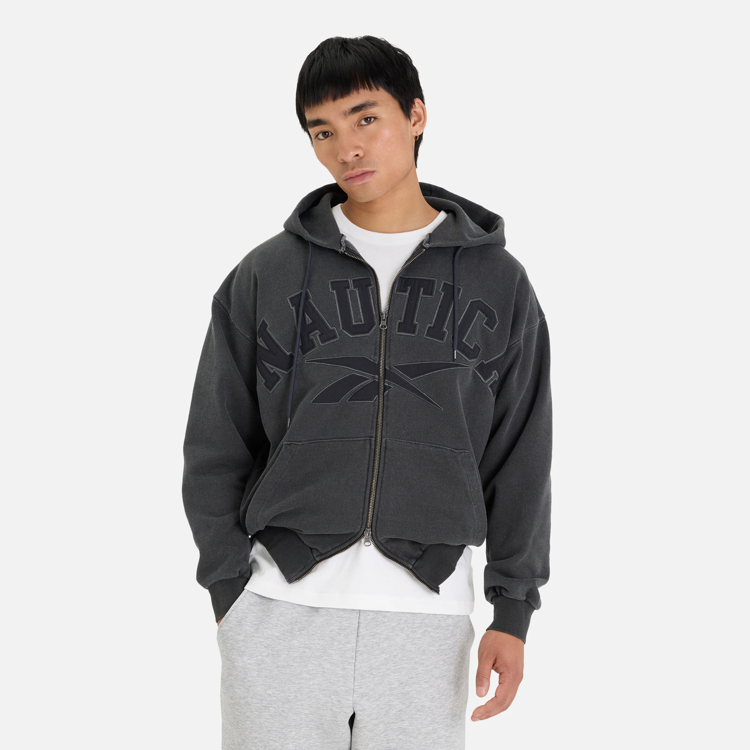 Reebok X Nautica Japan Pigment Dyed Zip Hoodie Black - Image 2