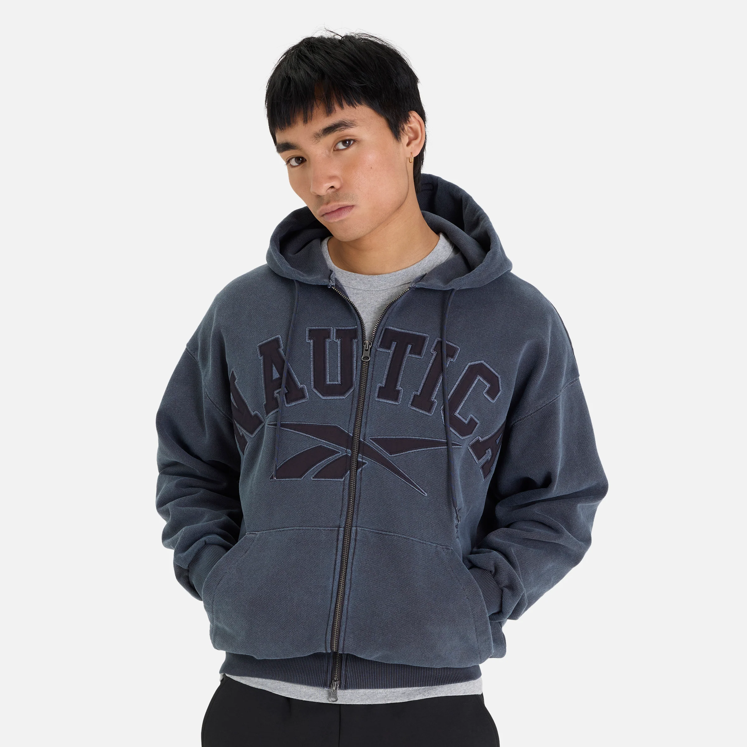Reebok X Nautica Japan Pigment Dyed Zip Hoodie Navy - Image 2