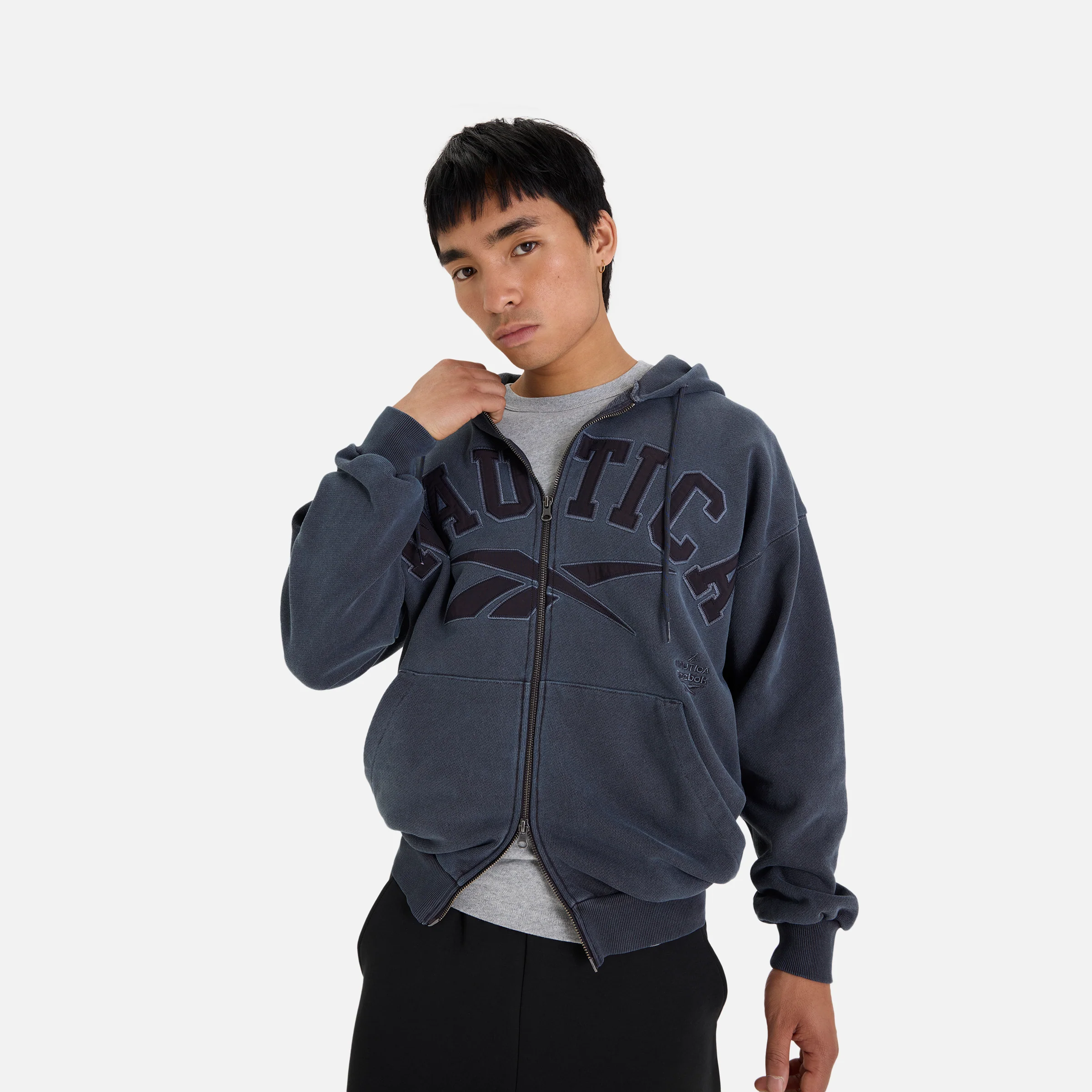 Reebok X Nautica Japan Pigment Dyed Zip Hoodie Navy - Image 6