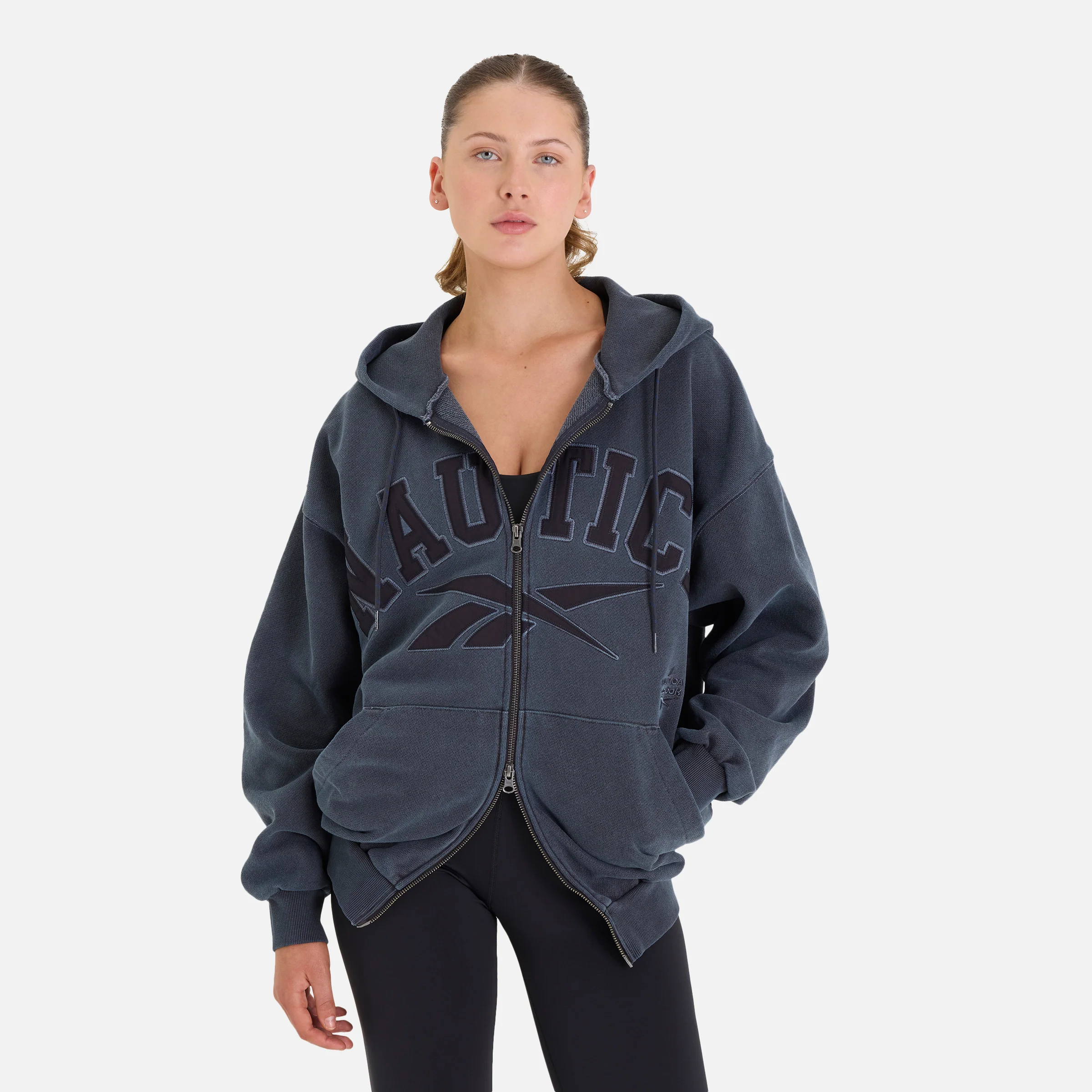 Reebok X Nautica Japan Pigment Dyed Zip Hoodie Navy - Image 9