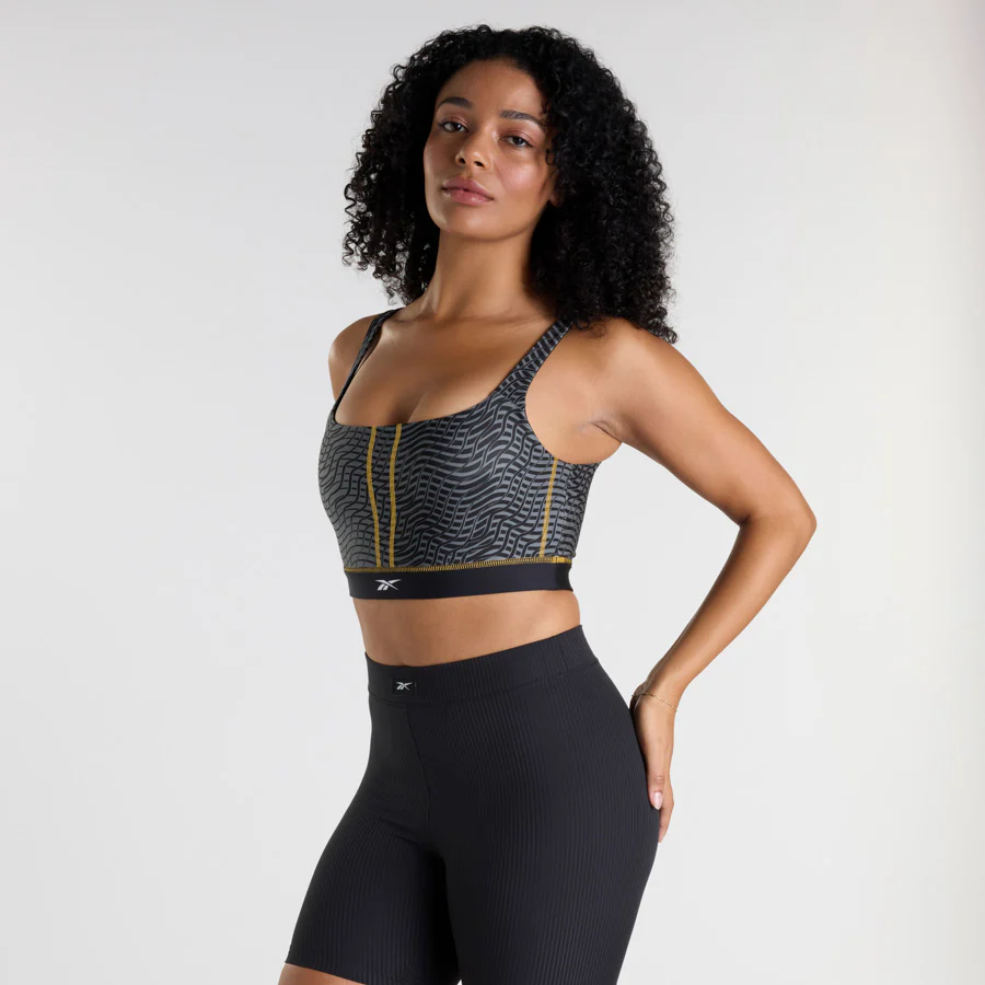 Q2 Hype Block Aop Bralette Black - Image 3