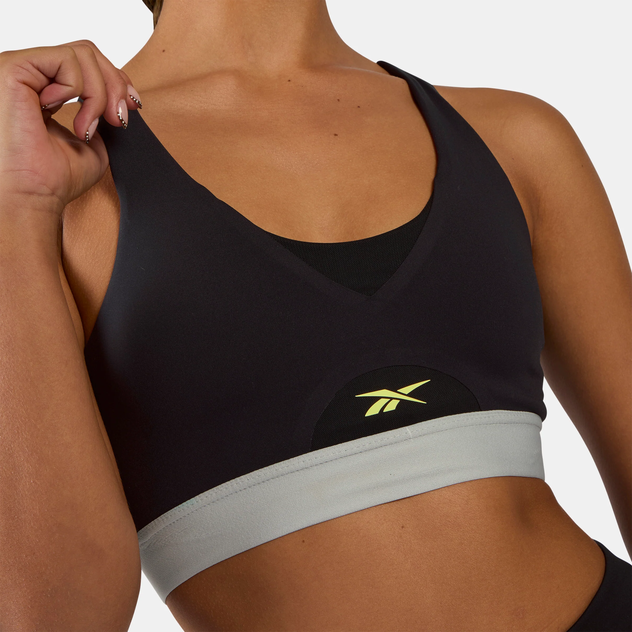 Rbk Lab Medium Impact Bra Black/Grey 1 - Image 4
