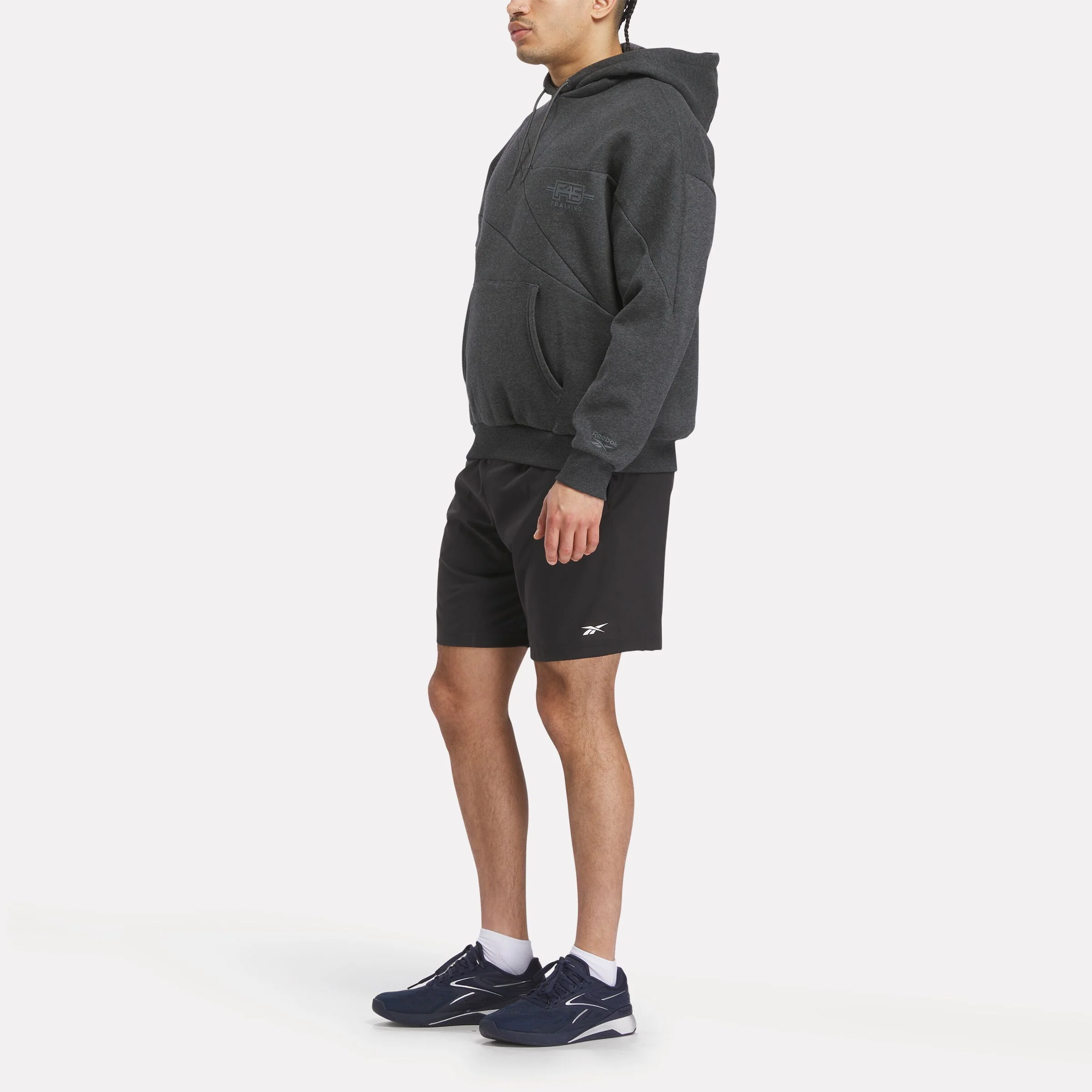 Men's Reebok X F45 Training Relaxed Hoodie Charcoal Marl - Image 3