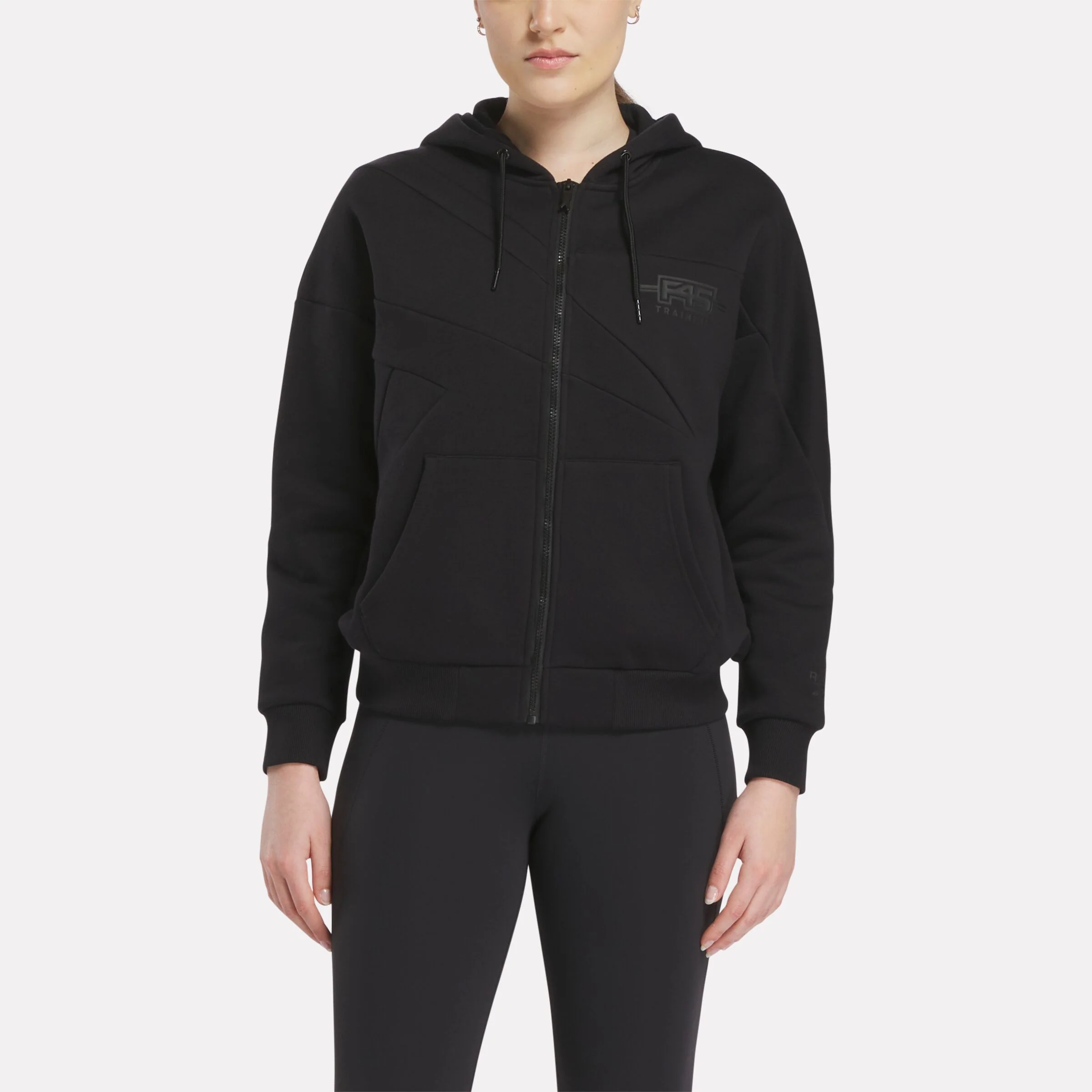 Women's Reebok X F45 Training Relaxed Zip Hoodie Black