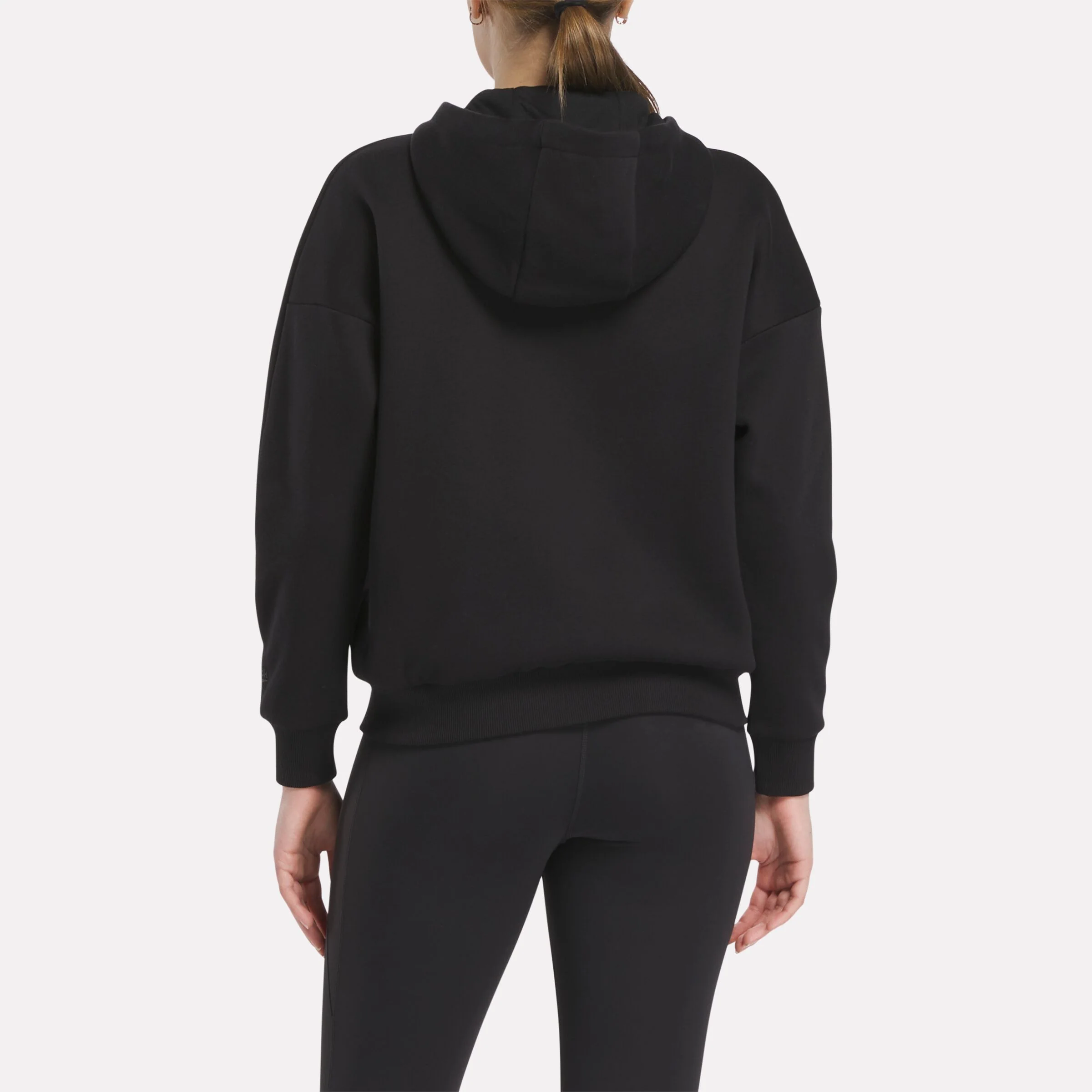 Women's Reebok X F45 Training Relaxed Zip Hoodie Black - Image 4