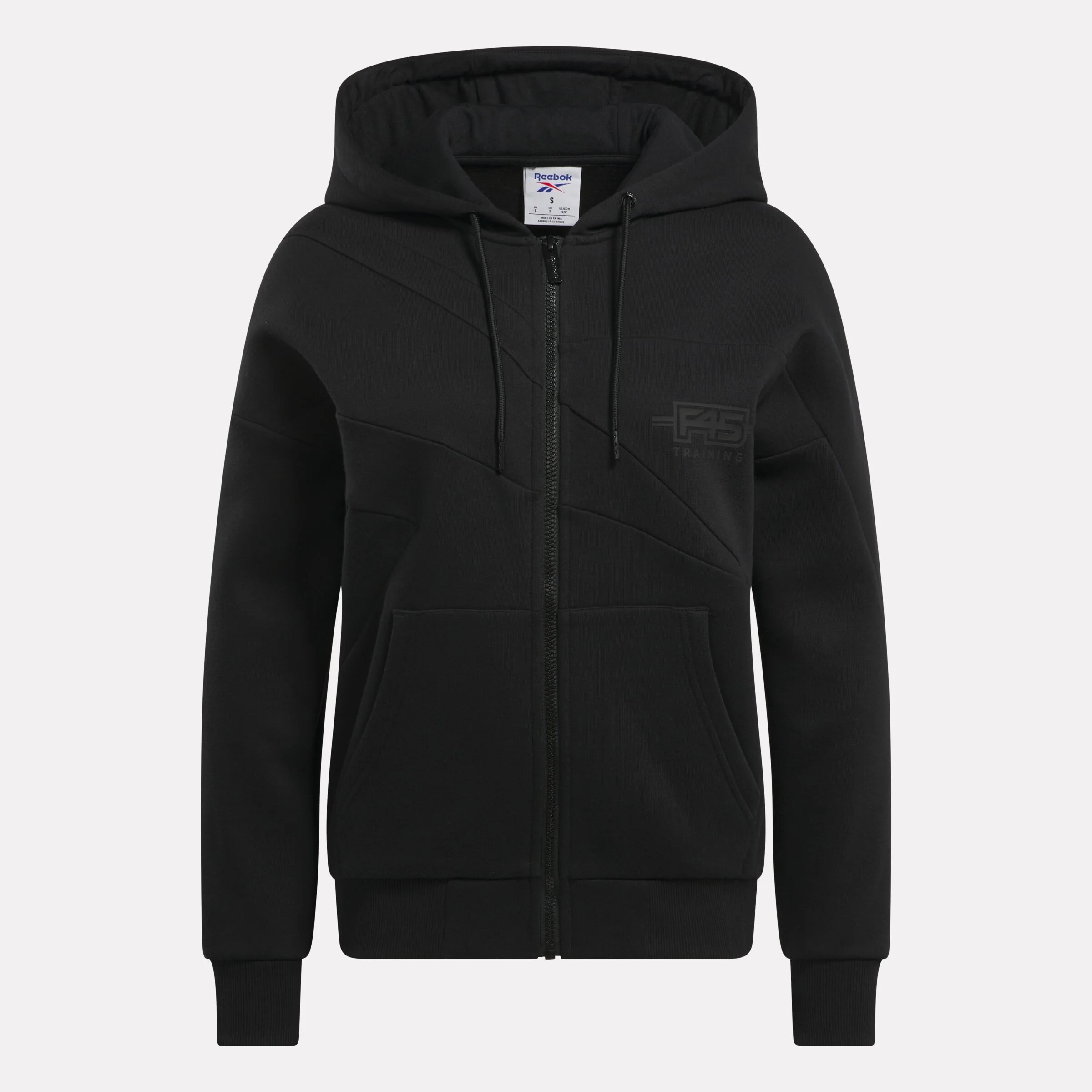 Women's Reebok X F45 Training Relaxed Zip Hoodie Black - Image 5