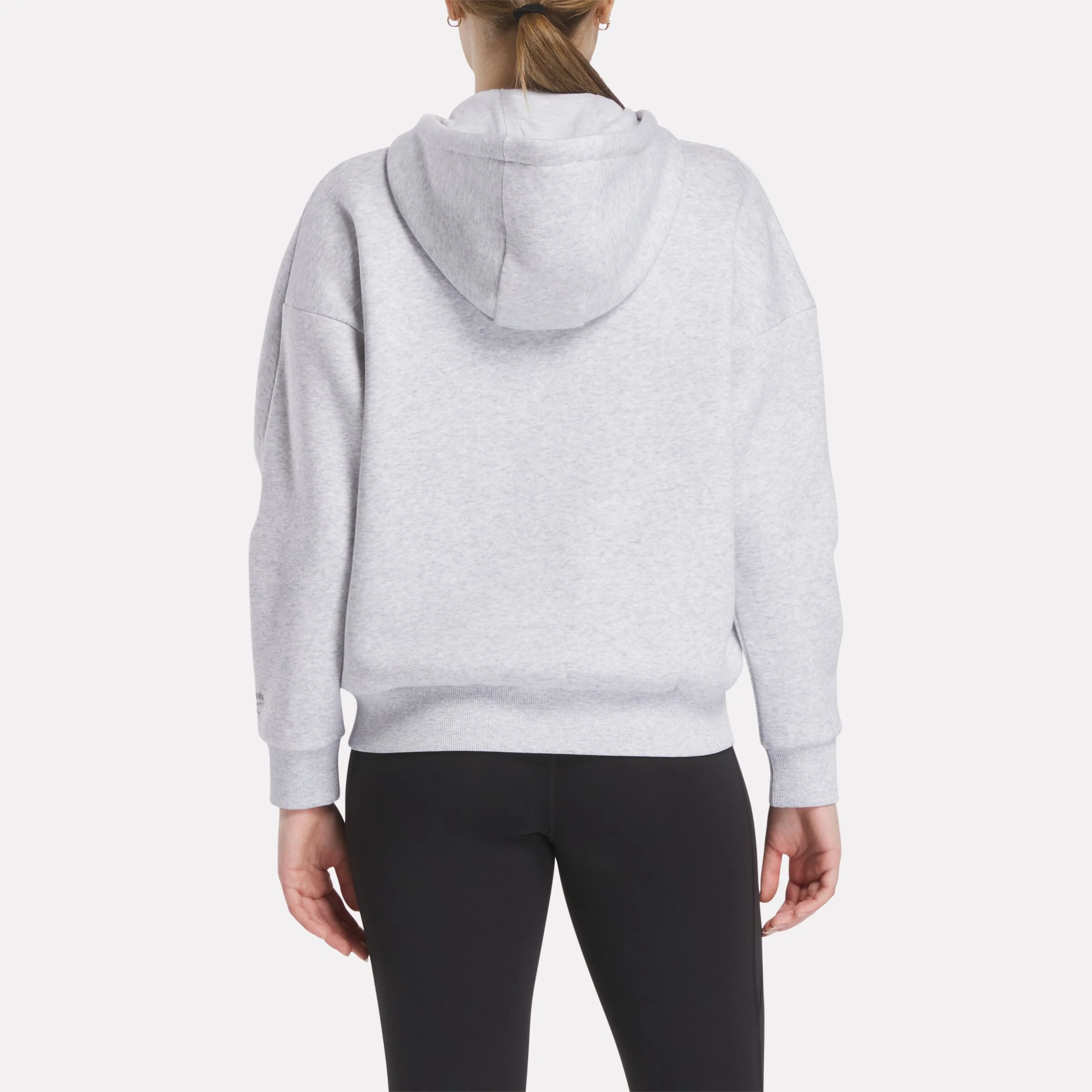 Women's Reebok X F45 Training Relaxed Zip Hoodie Silver Marl - Image 4