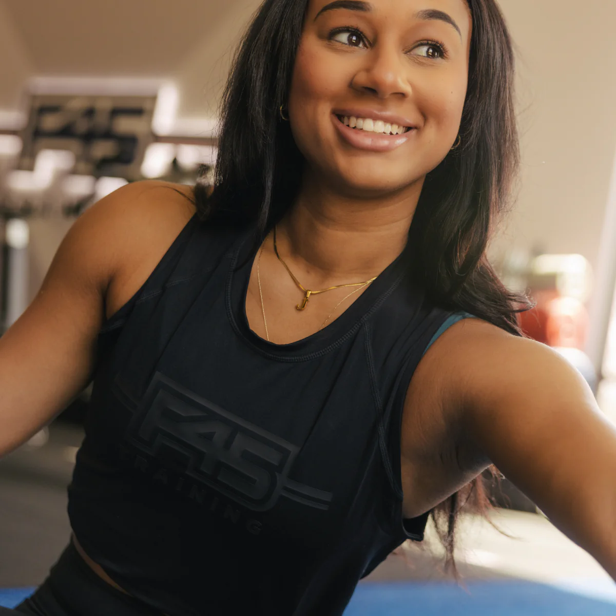 Women's Reebok X F45 Training Tank Top Black - Image 2