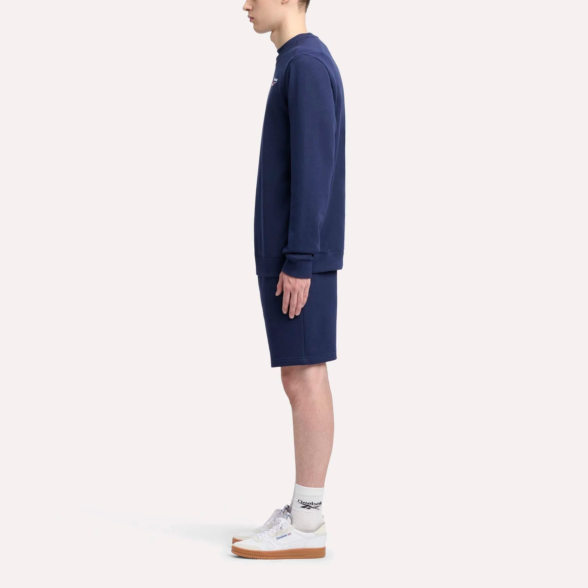 Reebok Identity French Terry Logo Crew Sweatshirt Vector Navy - Image 2