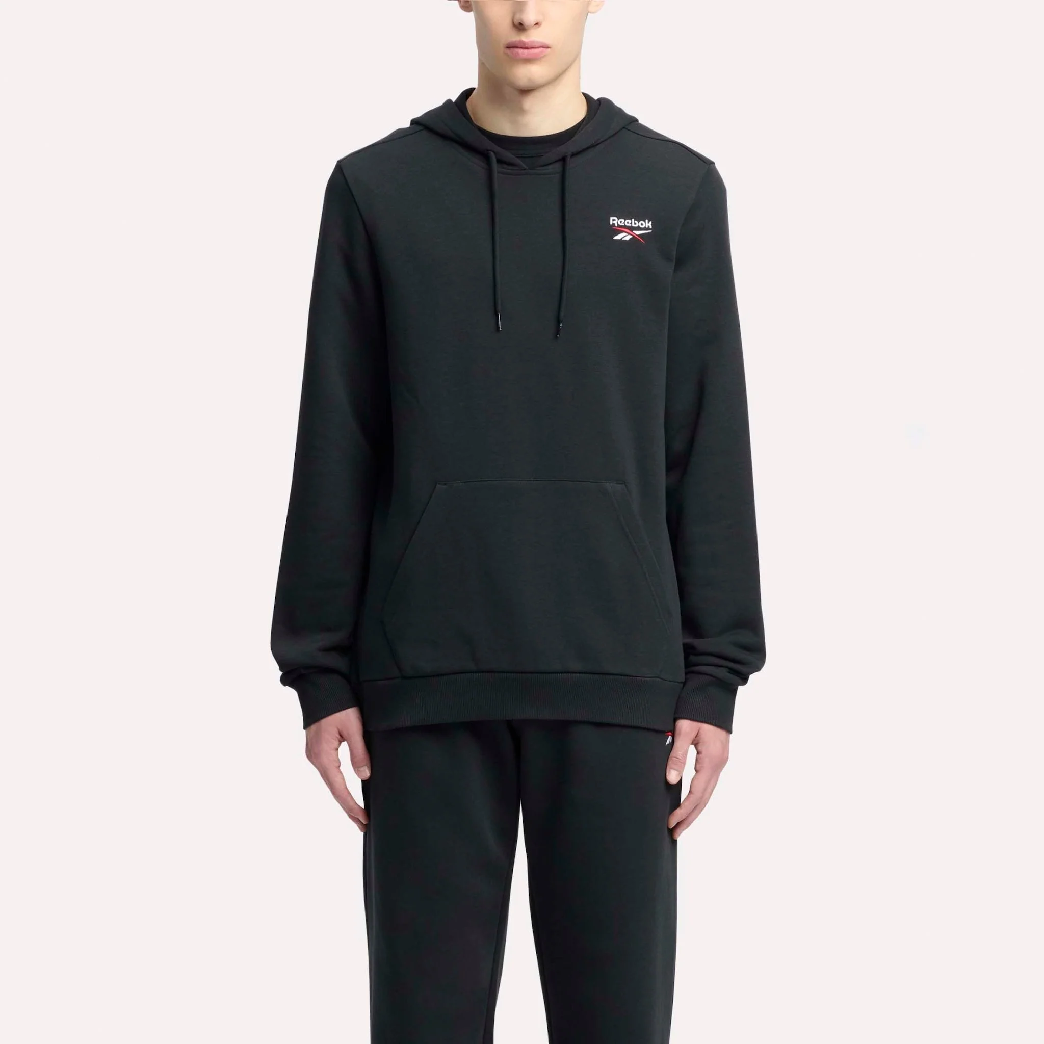 Reebok Identity French Terry Logo Pullover Hoodie Black/White/Vector Red