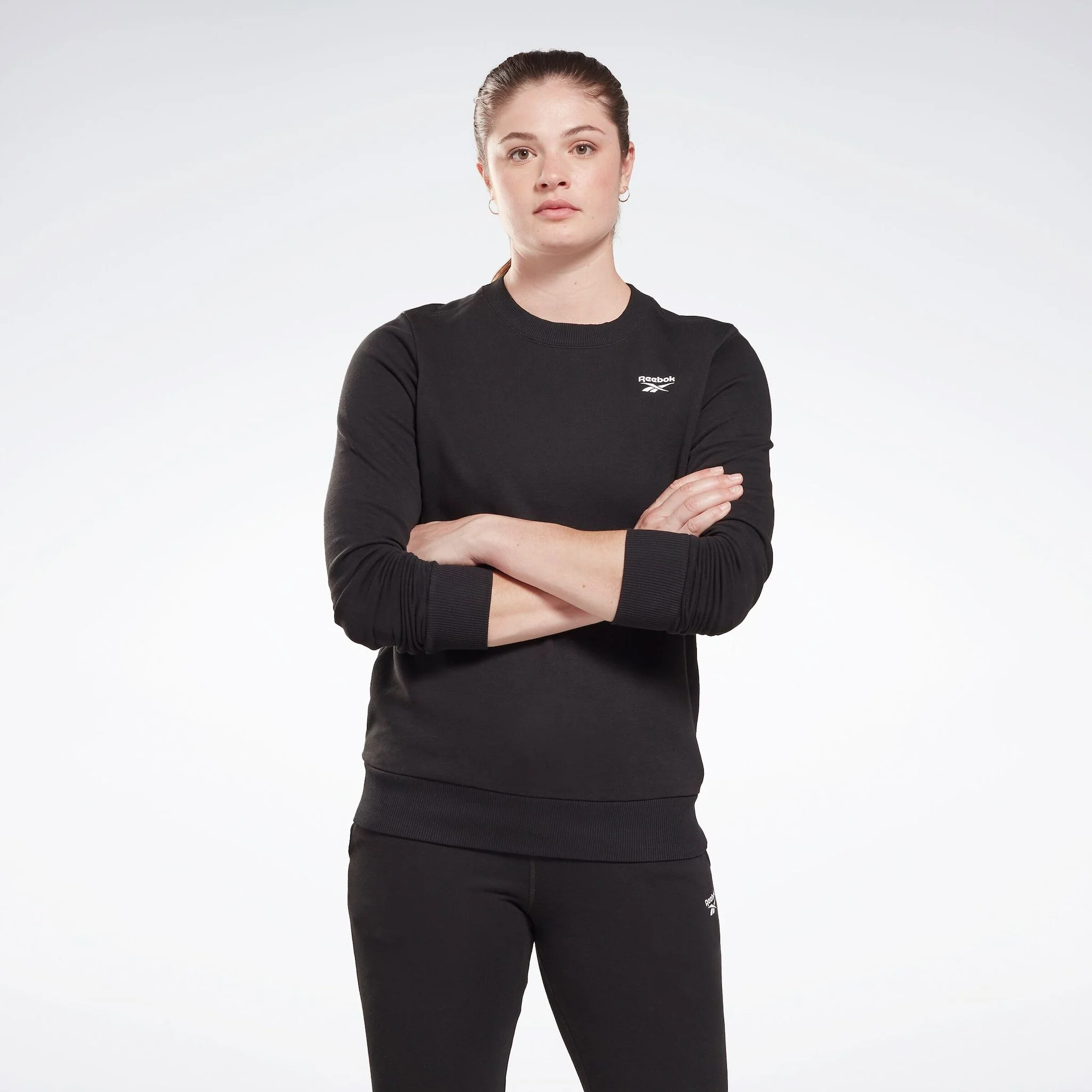 Reebok Identity Small Logo French Terry Crew Sweatshirt Black