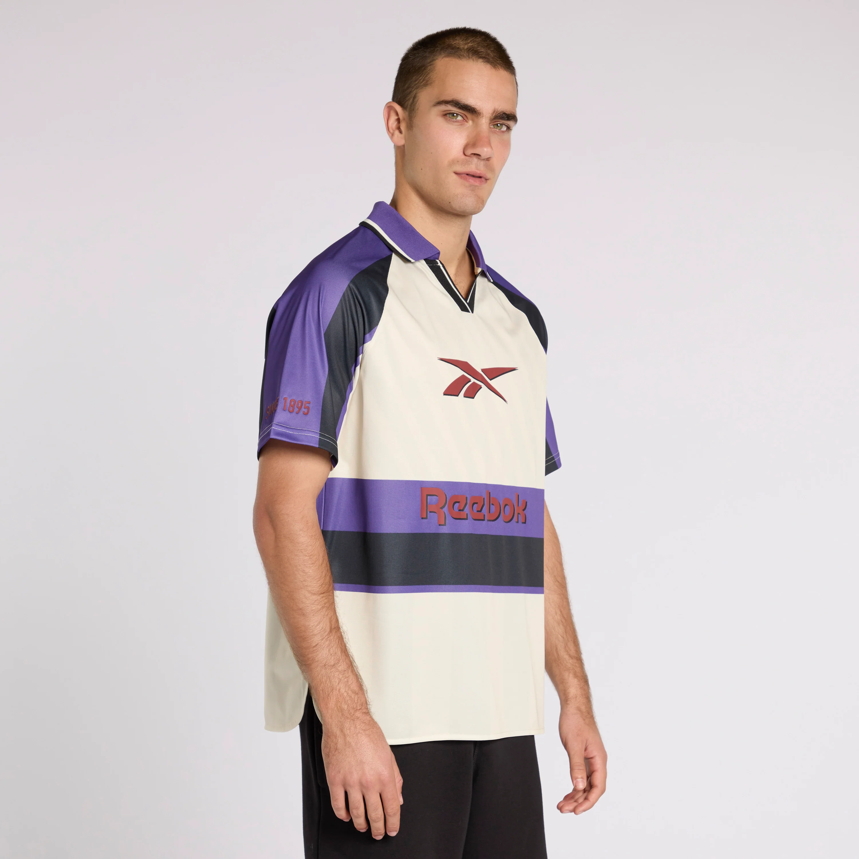 Reebok Retro Jersey White/Black/Purple - Image 2