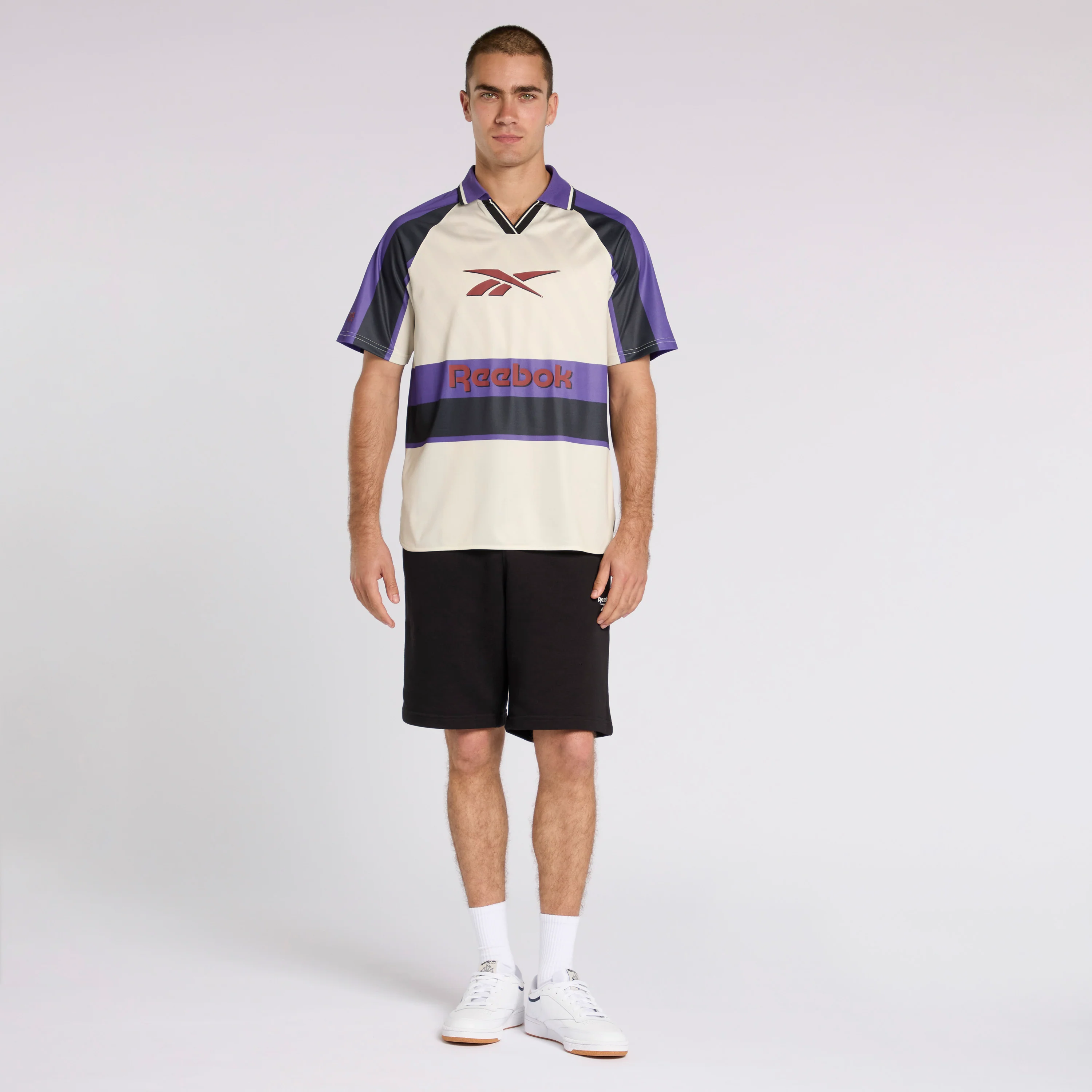 Reebok Retro Jersey White/Black/Purple - Image 3