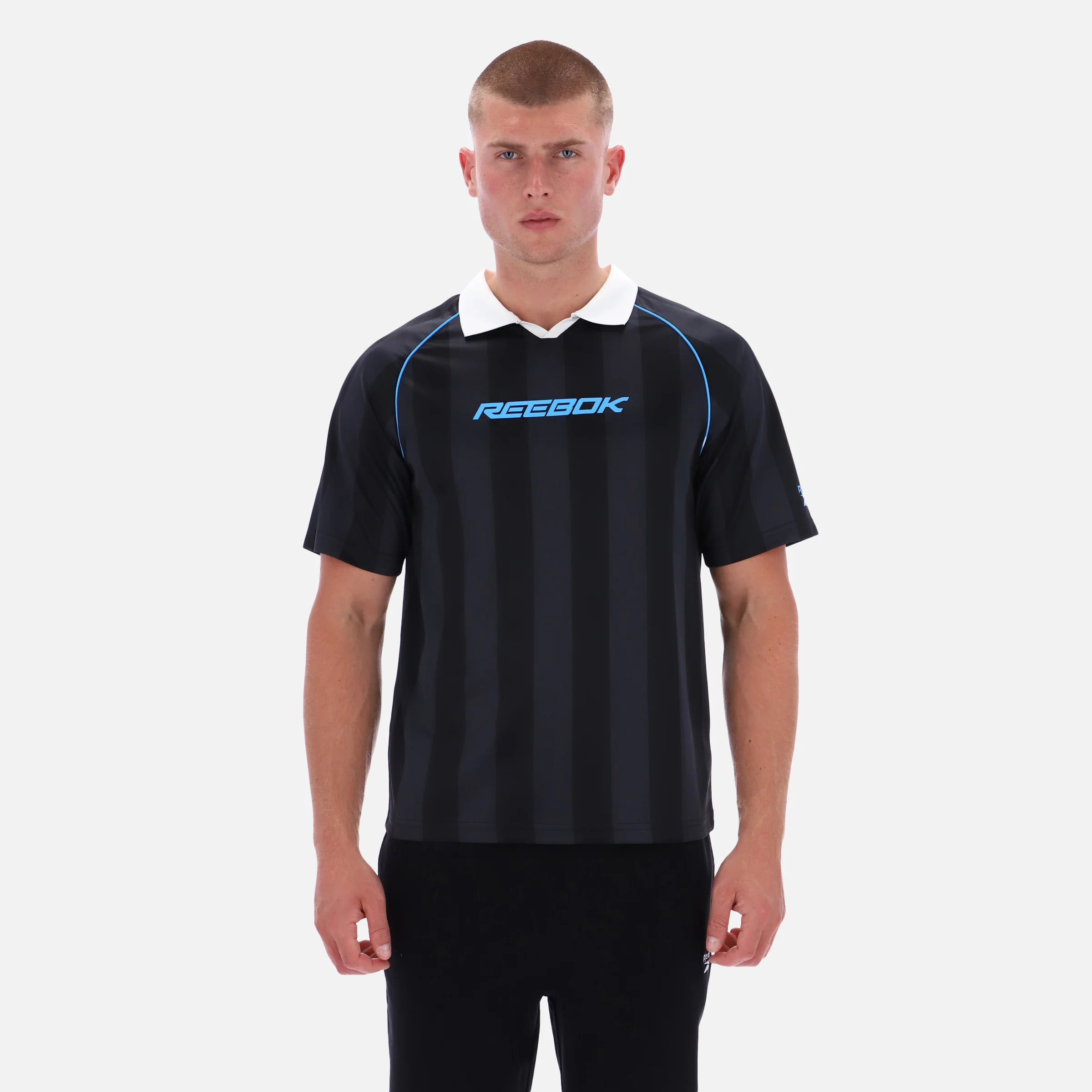 Retro Footy Polo Black