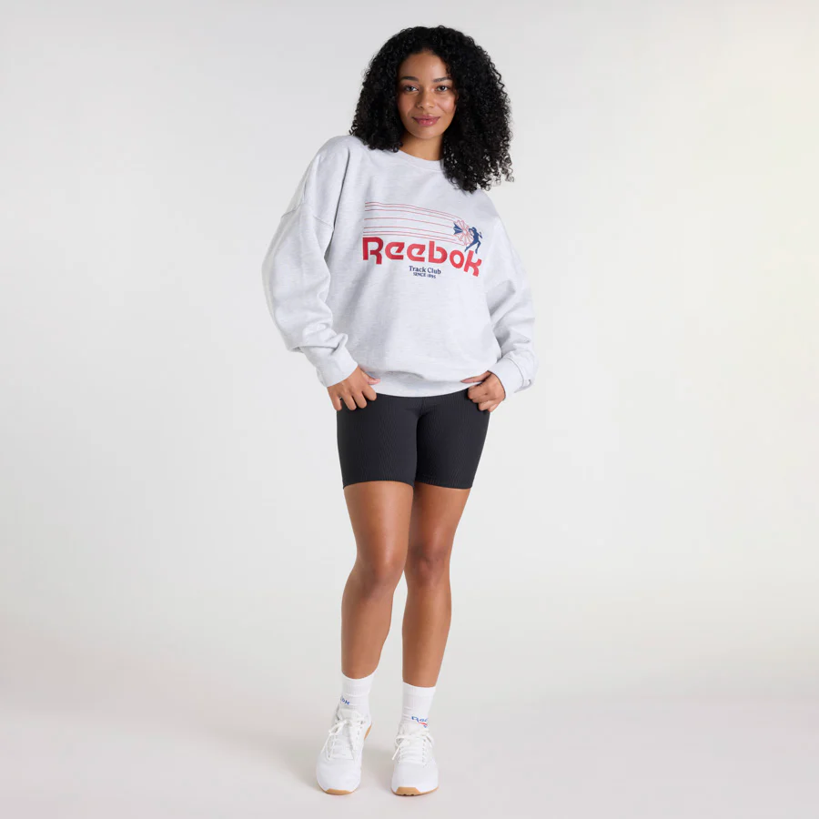 Retro Running Crew White Marle