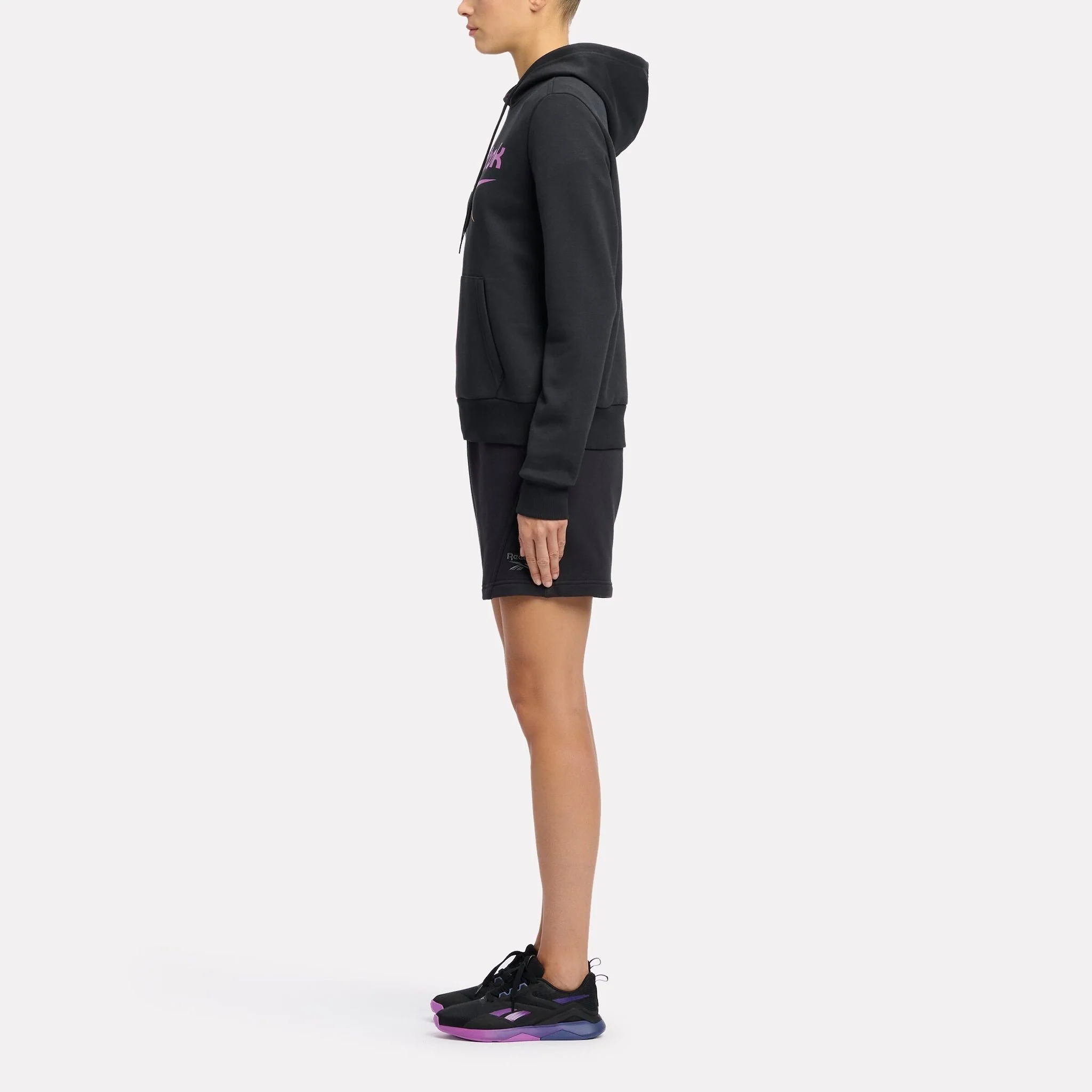 Ri Big Logo Fleece Hoodie Black/Purple/Electric Amber - Image 2