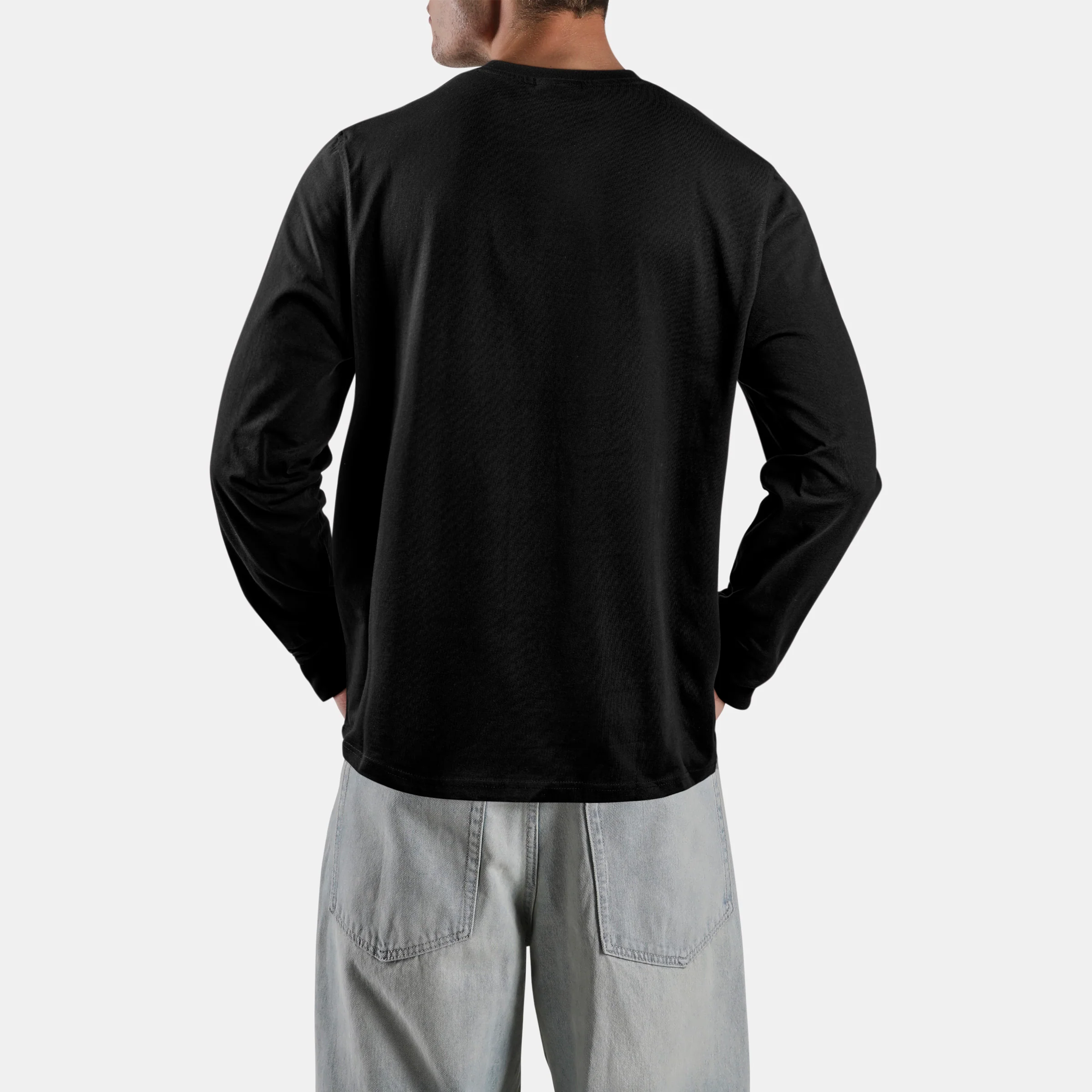 Small Logo Crew Neck Ls Tee Black - Image 3