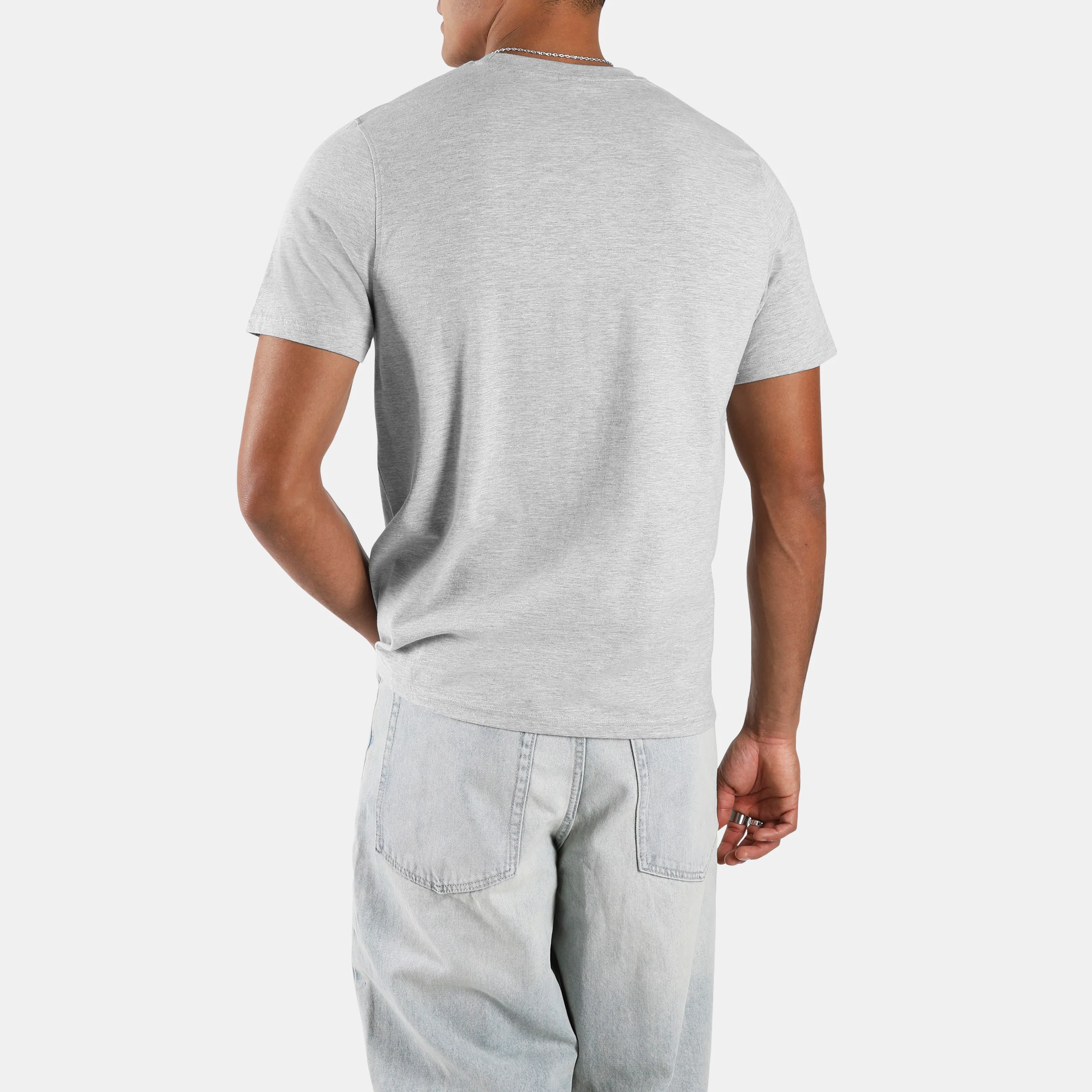 Small Logo Crew Neck Ss Tee Light Grey Marl - Image 3