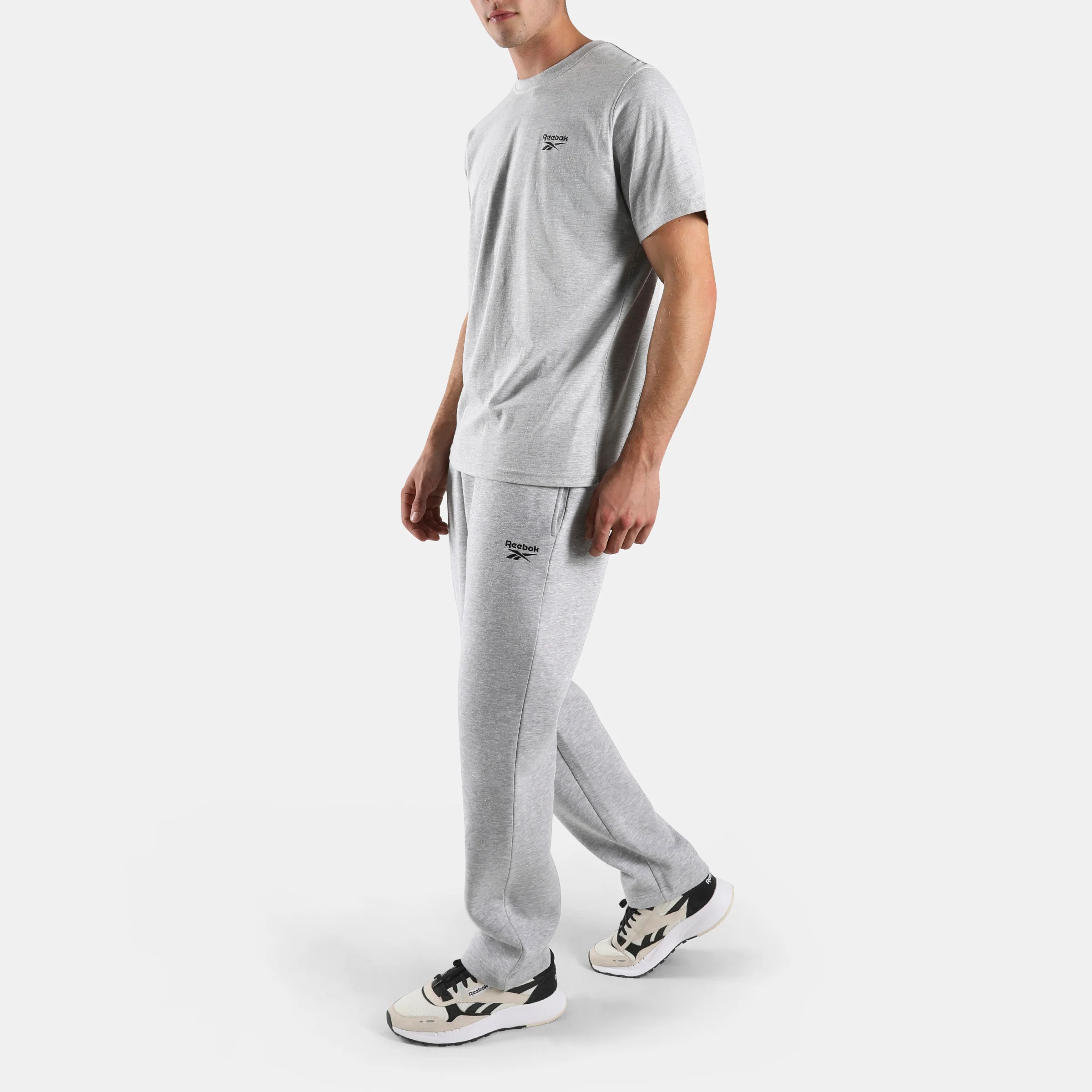 Small Logo Open Hem Pant Light Grey Marl - Image 2