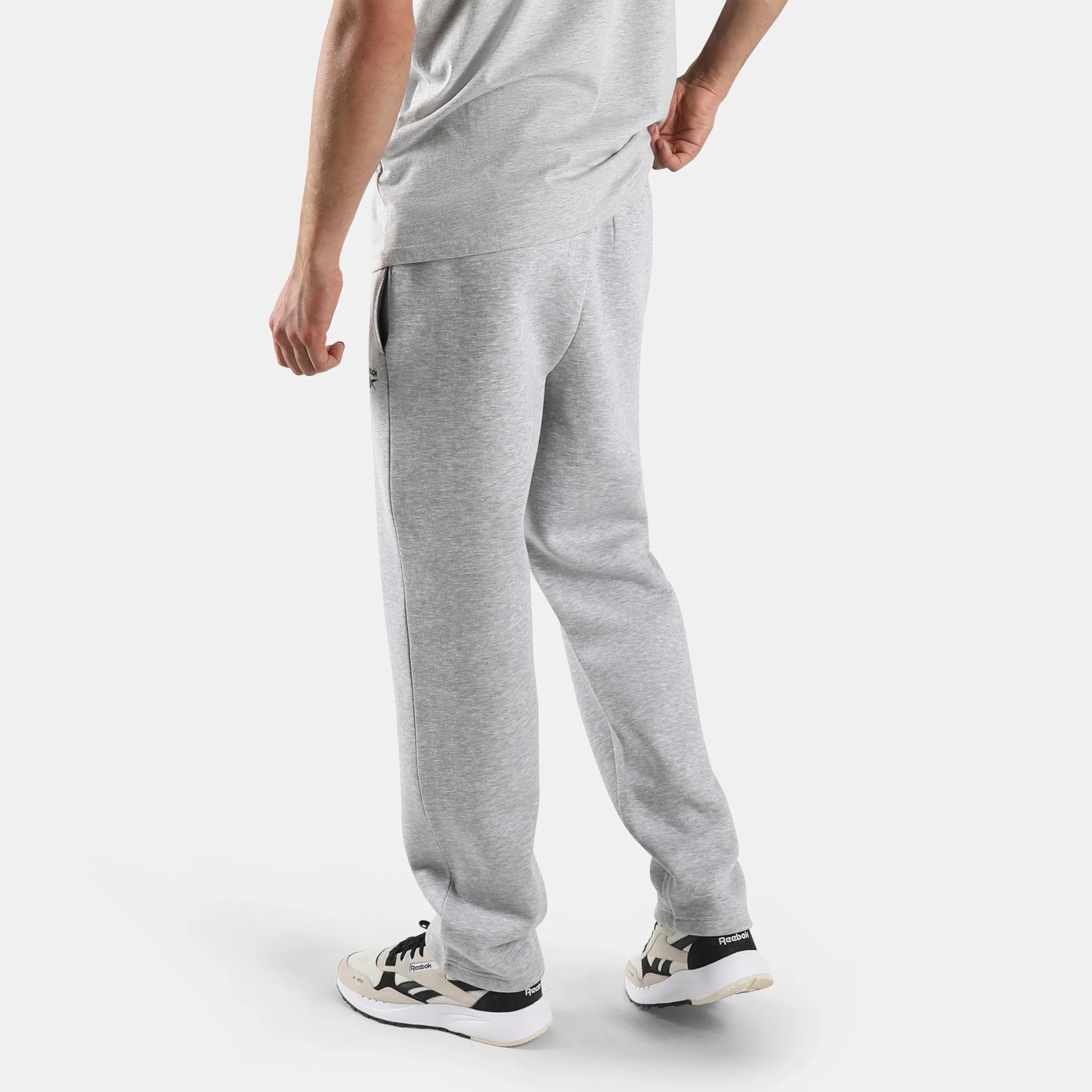 Small Logo Open Hem Pant Light Grey Marl - Image 3