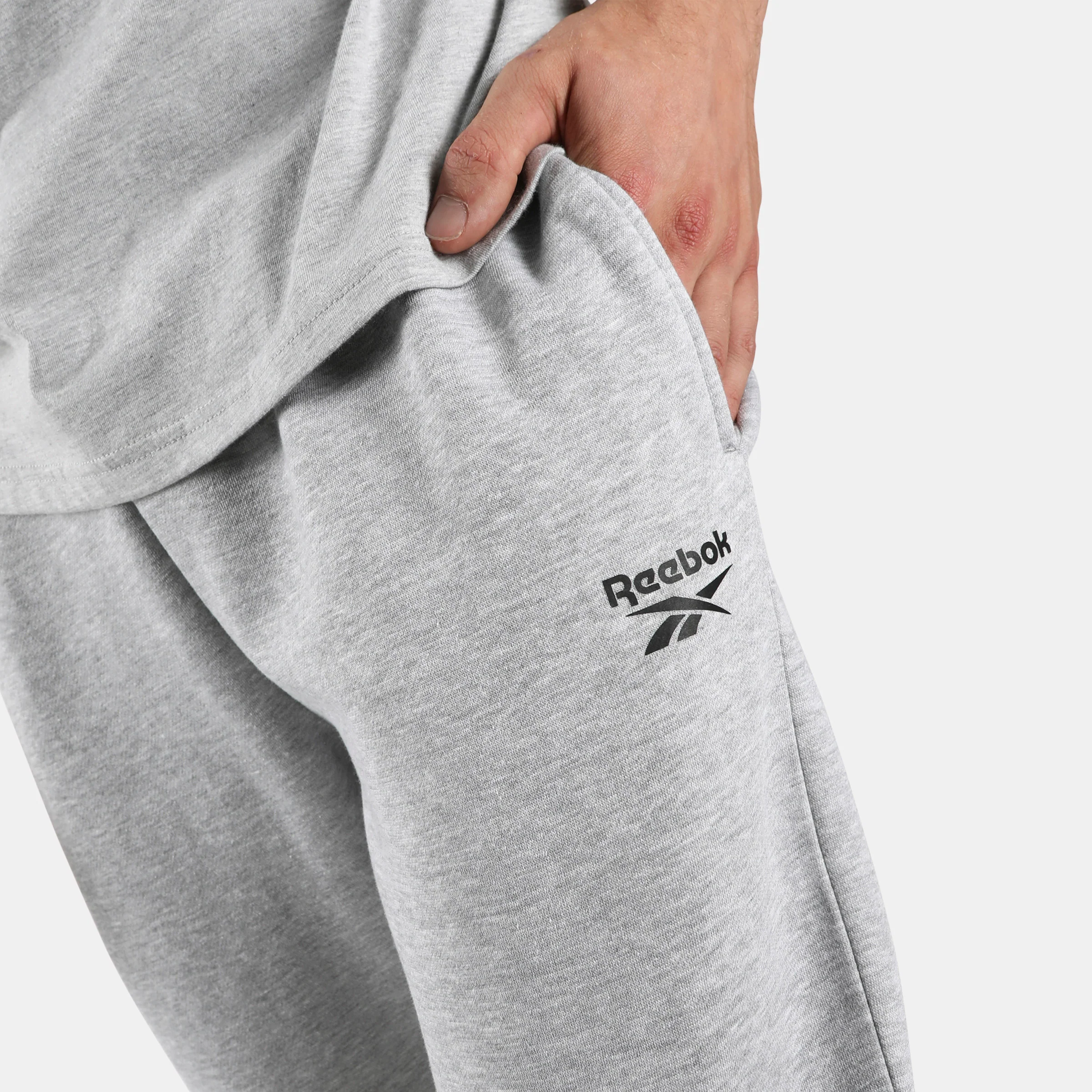 Small Logo Open Hem Pant Light Grey Marl - Image 4