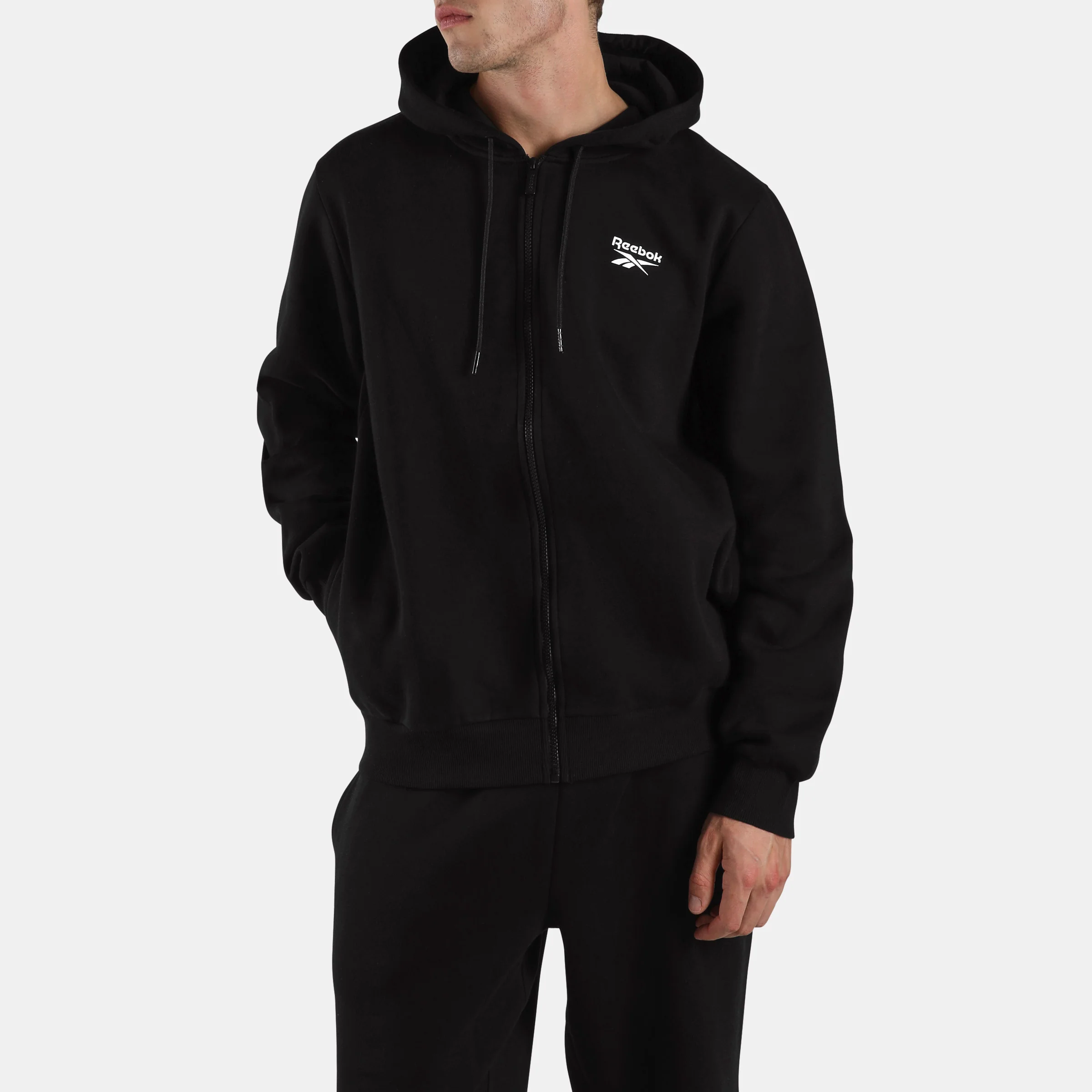 Small Logo Zip Through Hoody Black