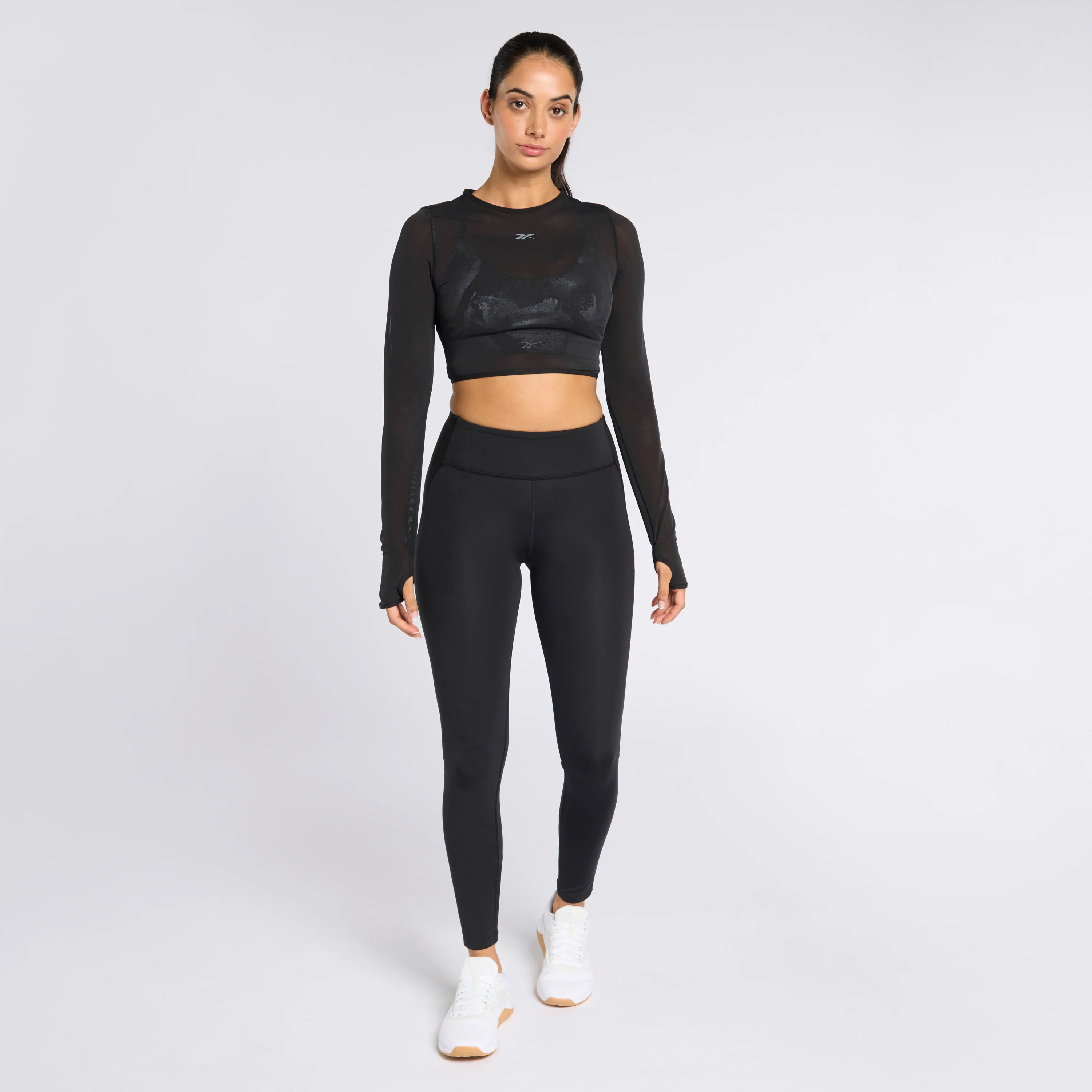 Studio Mesh Ls Top Black - Image 3