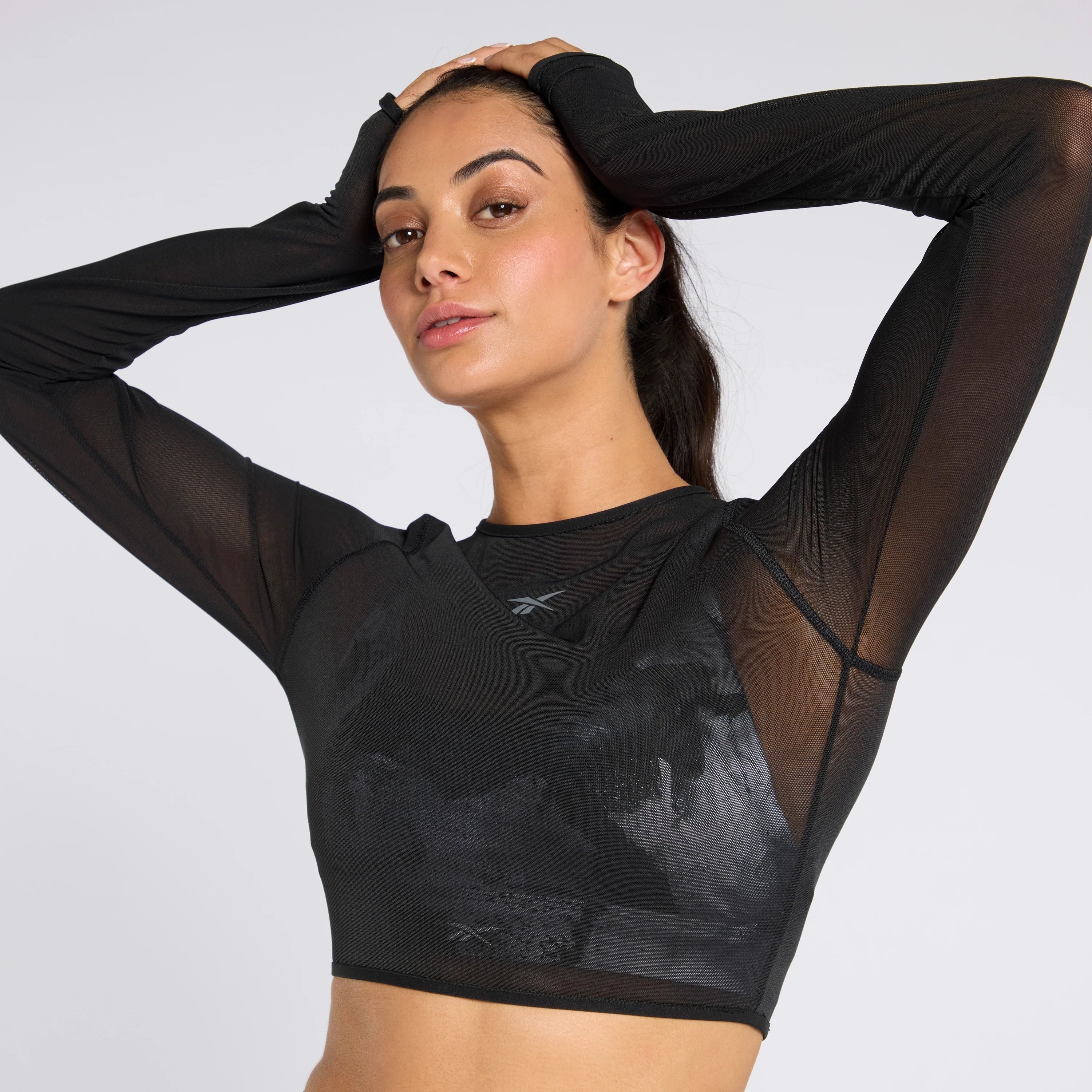 Studio Mesh Ls Top Black - Image 6