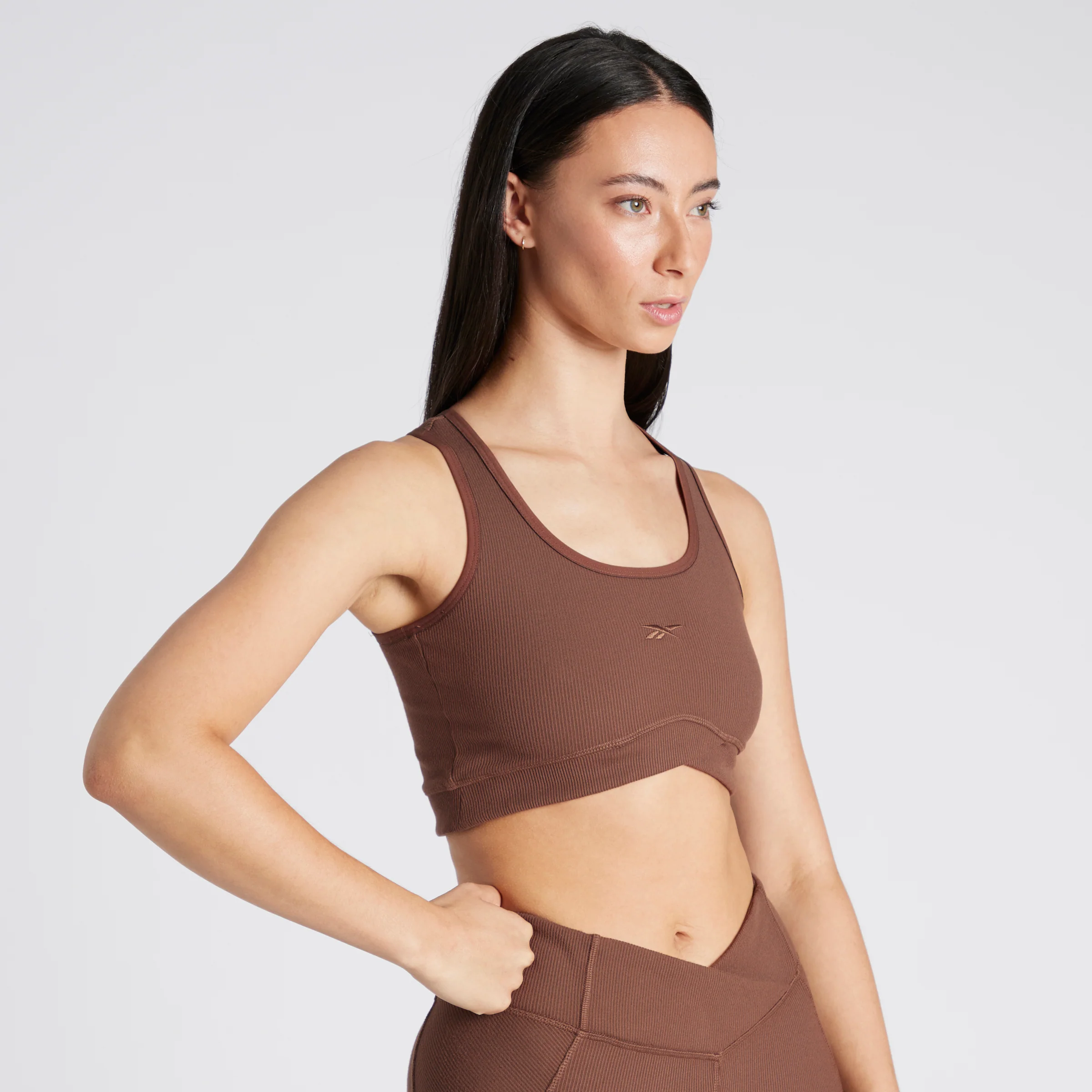 Studio Rib Crop Mahogany - Image 4