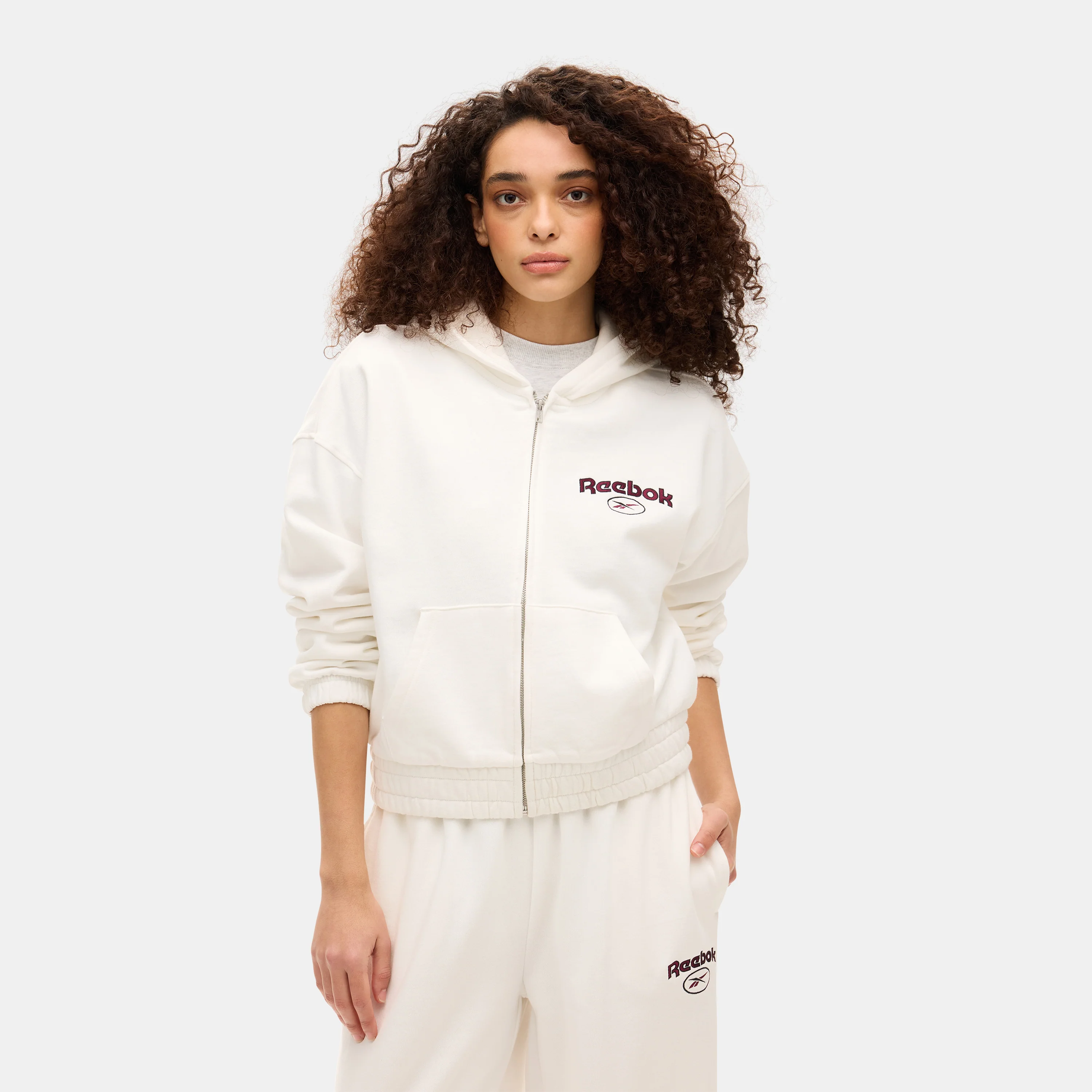Track Club 2.0 Zip Hoodie Cream/Mahogany - Image 2