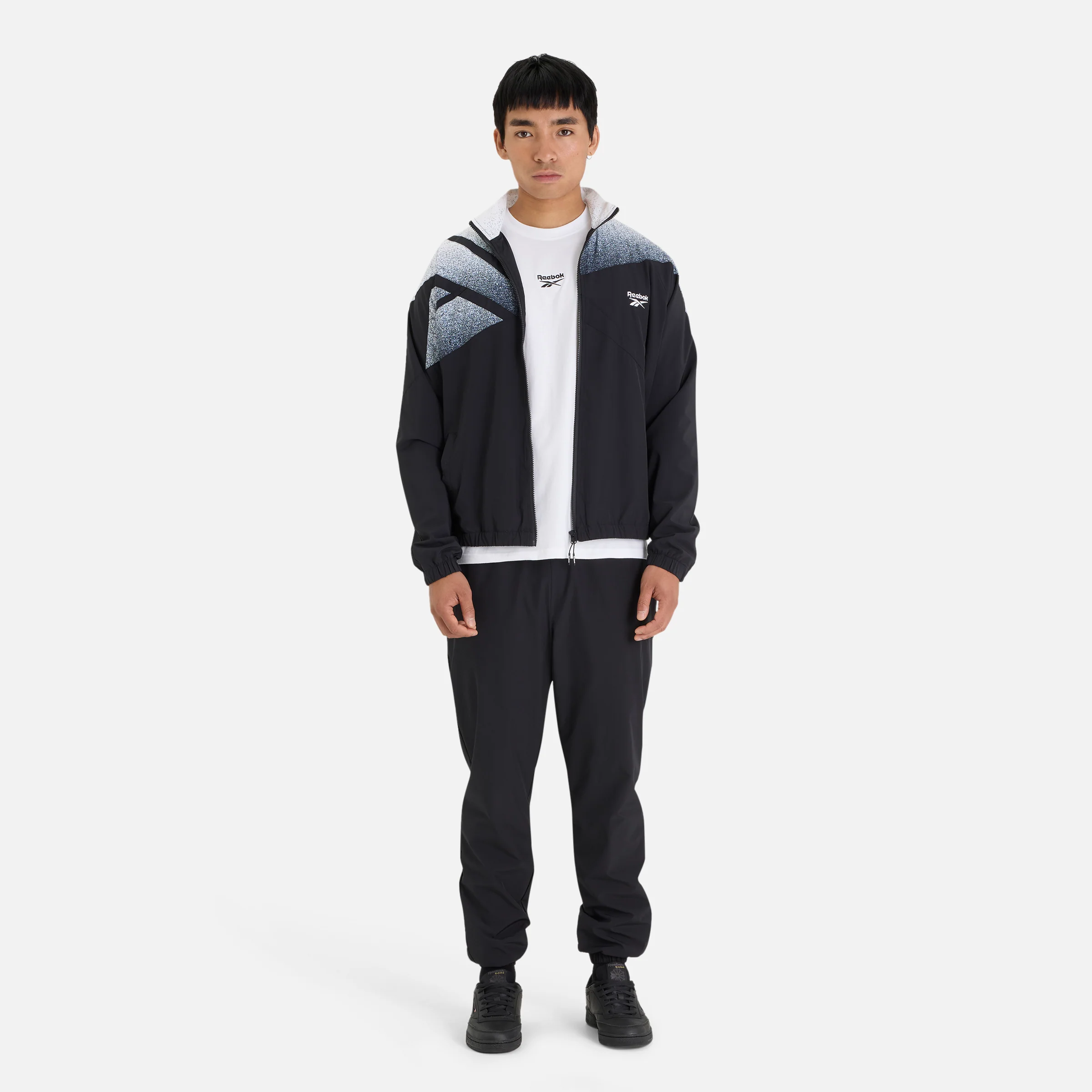 Vector Spray Print Track Top Black