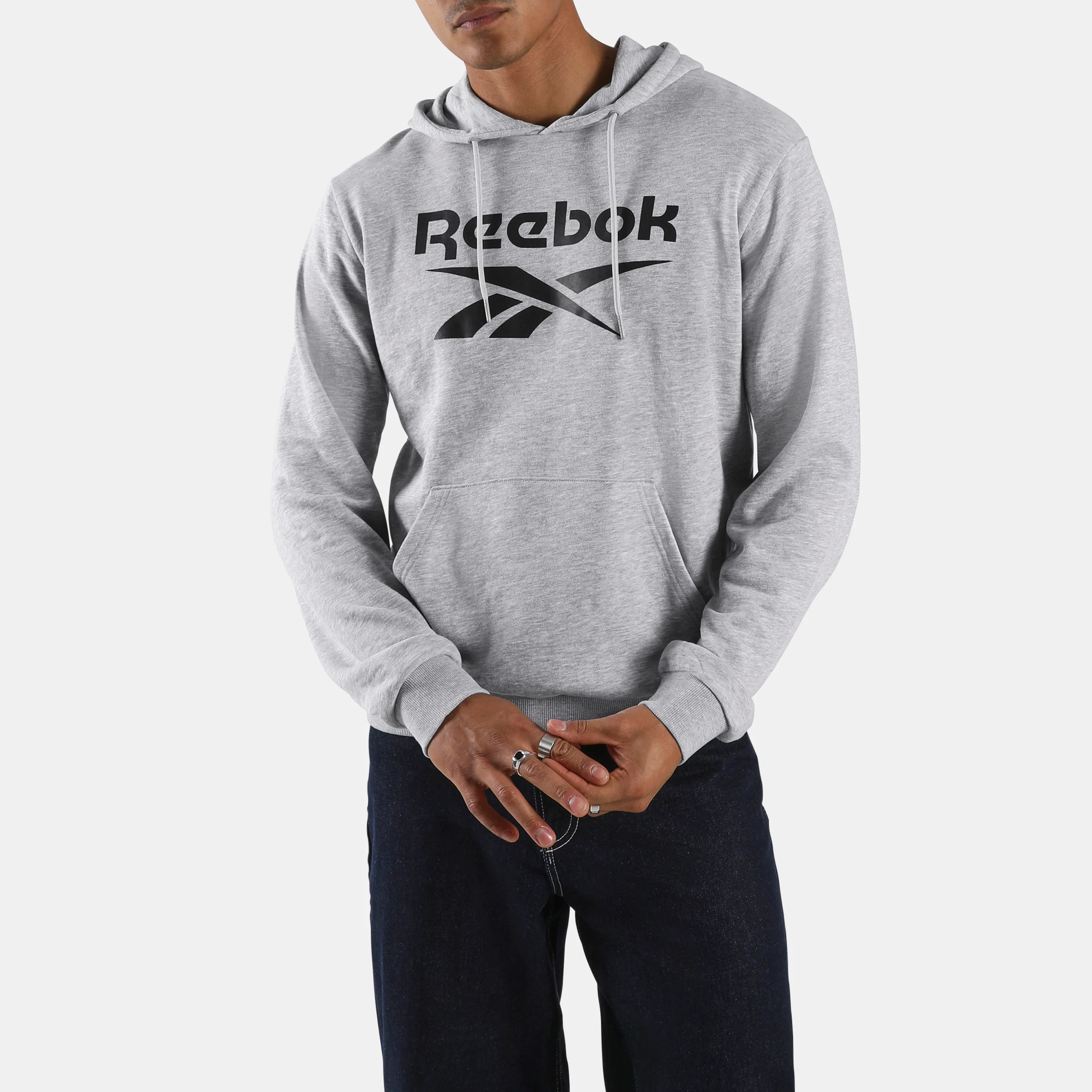 Victor Big Logo Pullover Hoody Light Grey Marl