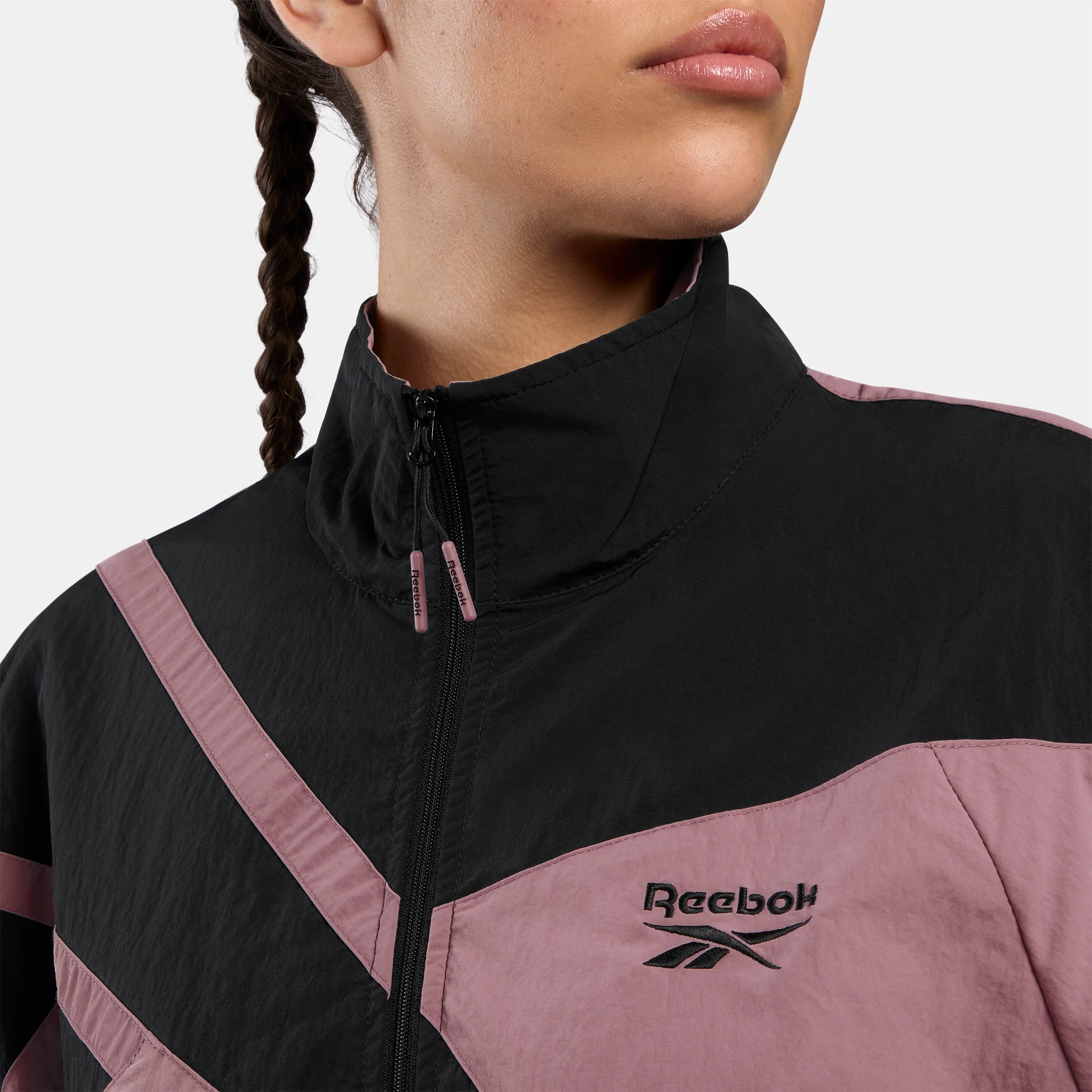 Women's Icon Open Hem Tracktop Berry Chill/Black - Image 4