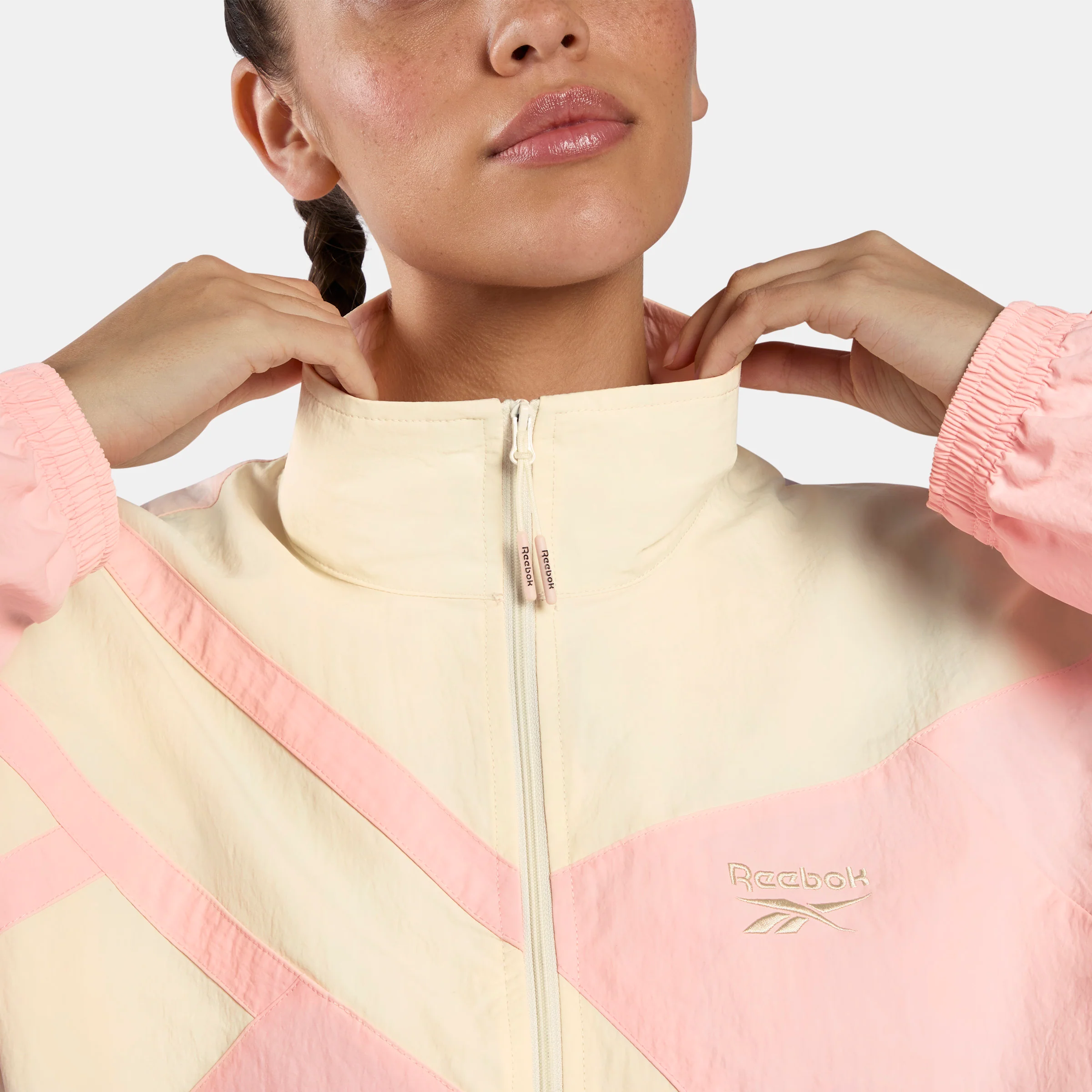 Women's Icon Open Hem Tracktop Pure Pink/Vintage Chalk - Image 4