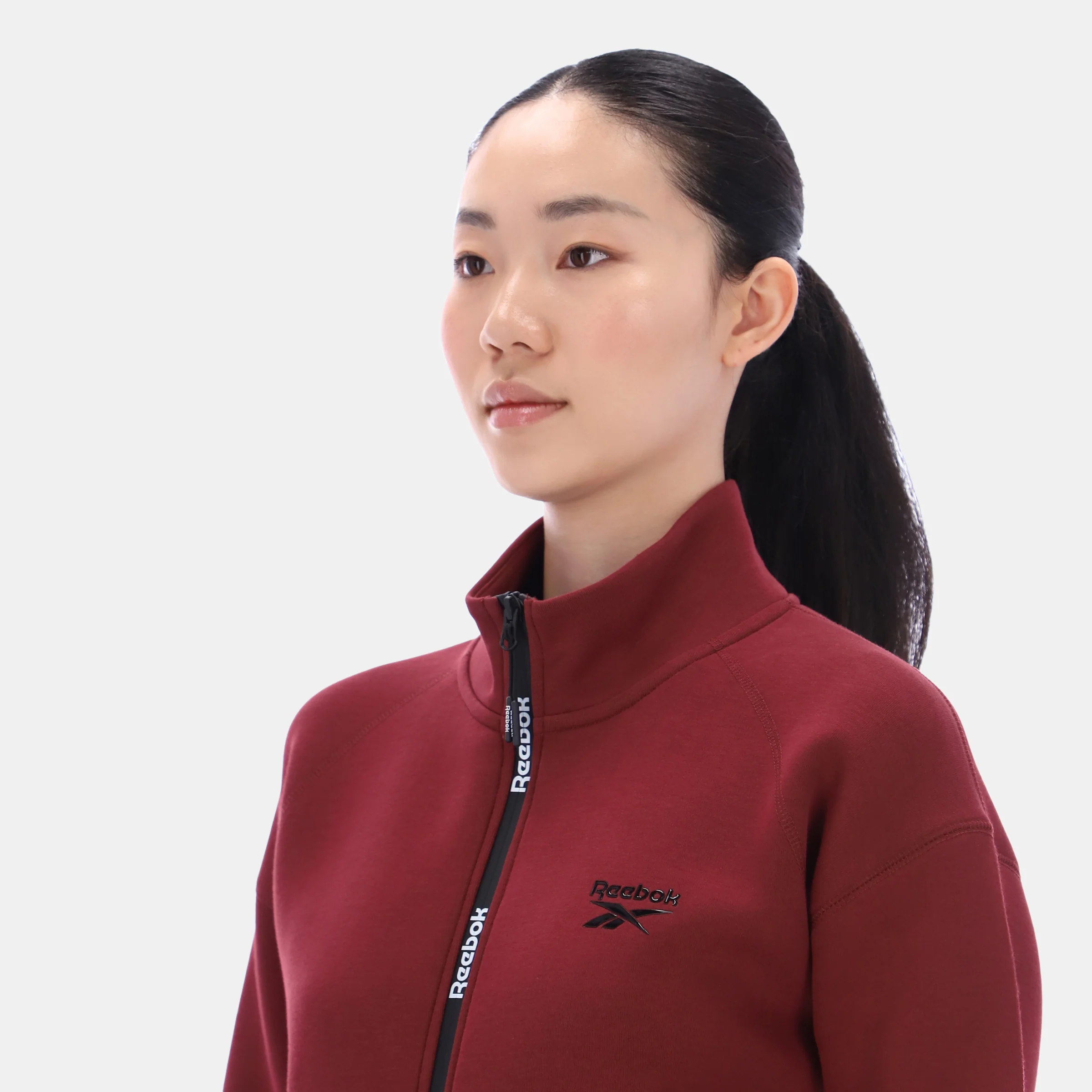 Zip Through Track Top Classic Burgundy - Image 2